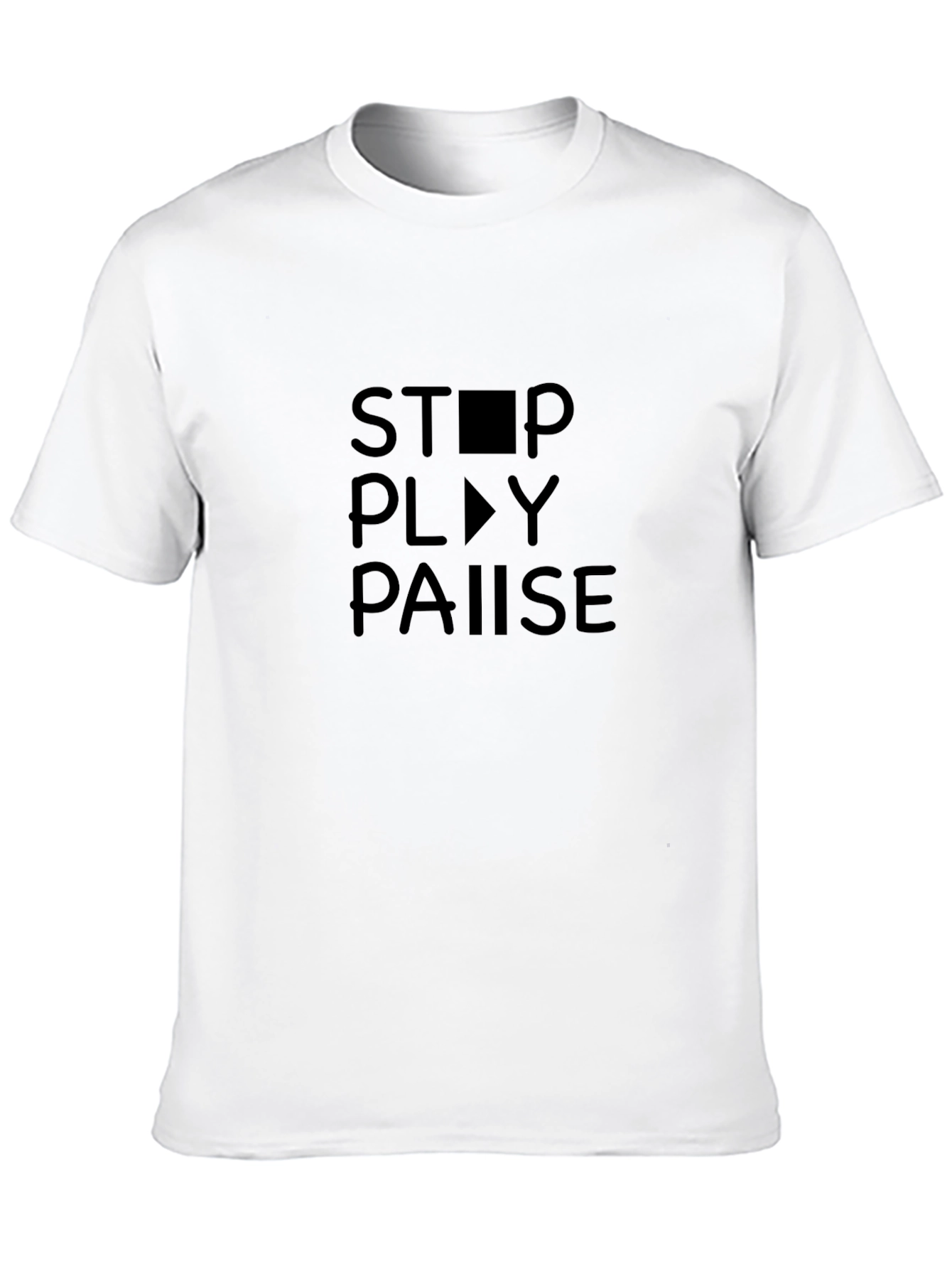 Stop Play Pause Black T-Shirt