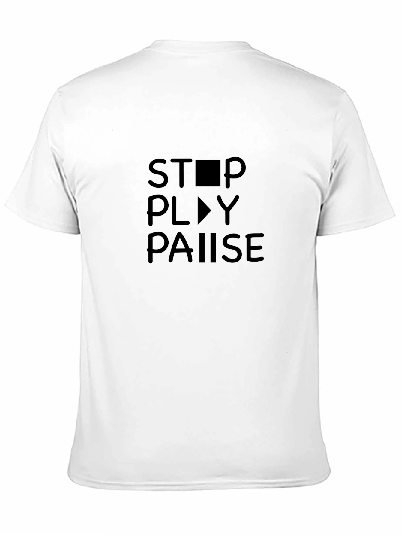 Stop Play Pause Black T-Shirt