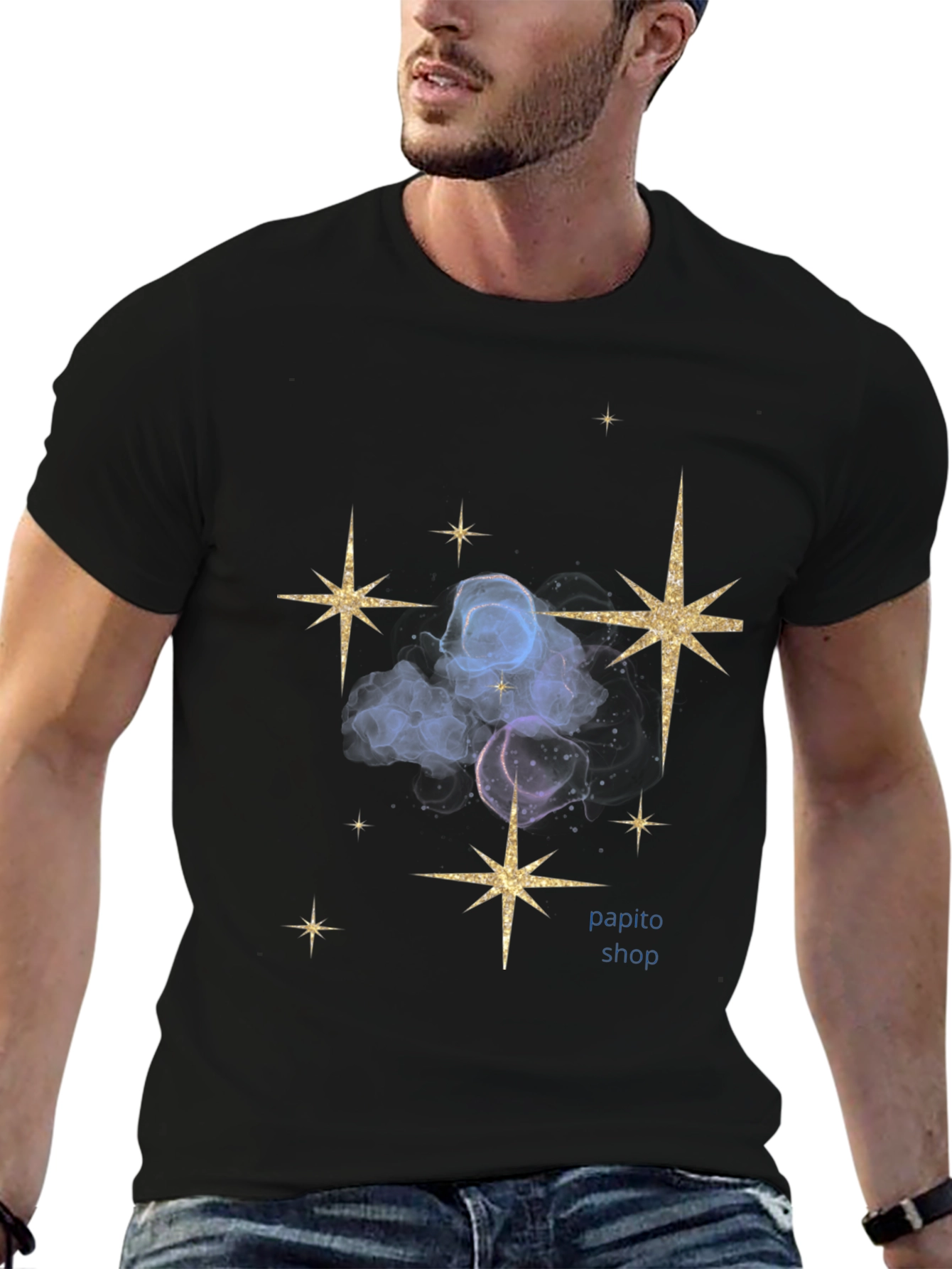 Celestial Spark T-Shirt - Galaxy Star Design