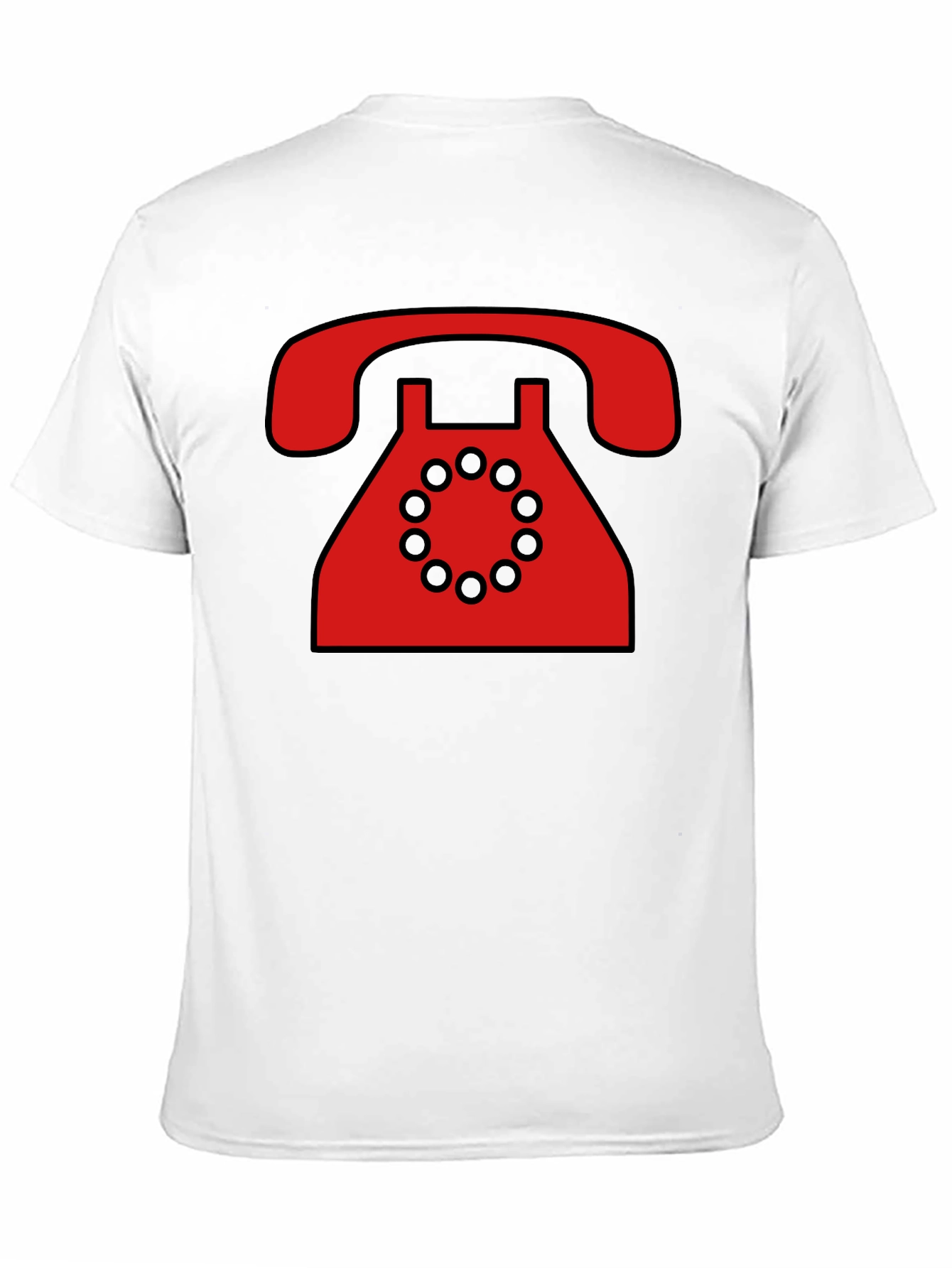 Retro Rotary Phone Graphic T-Shirt - Black