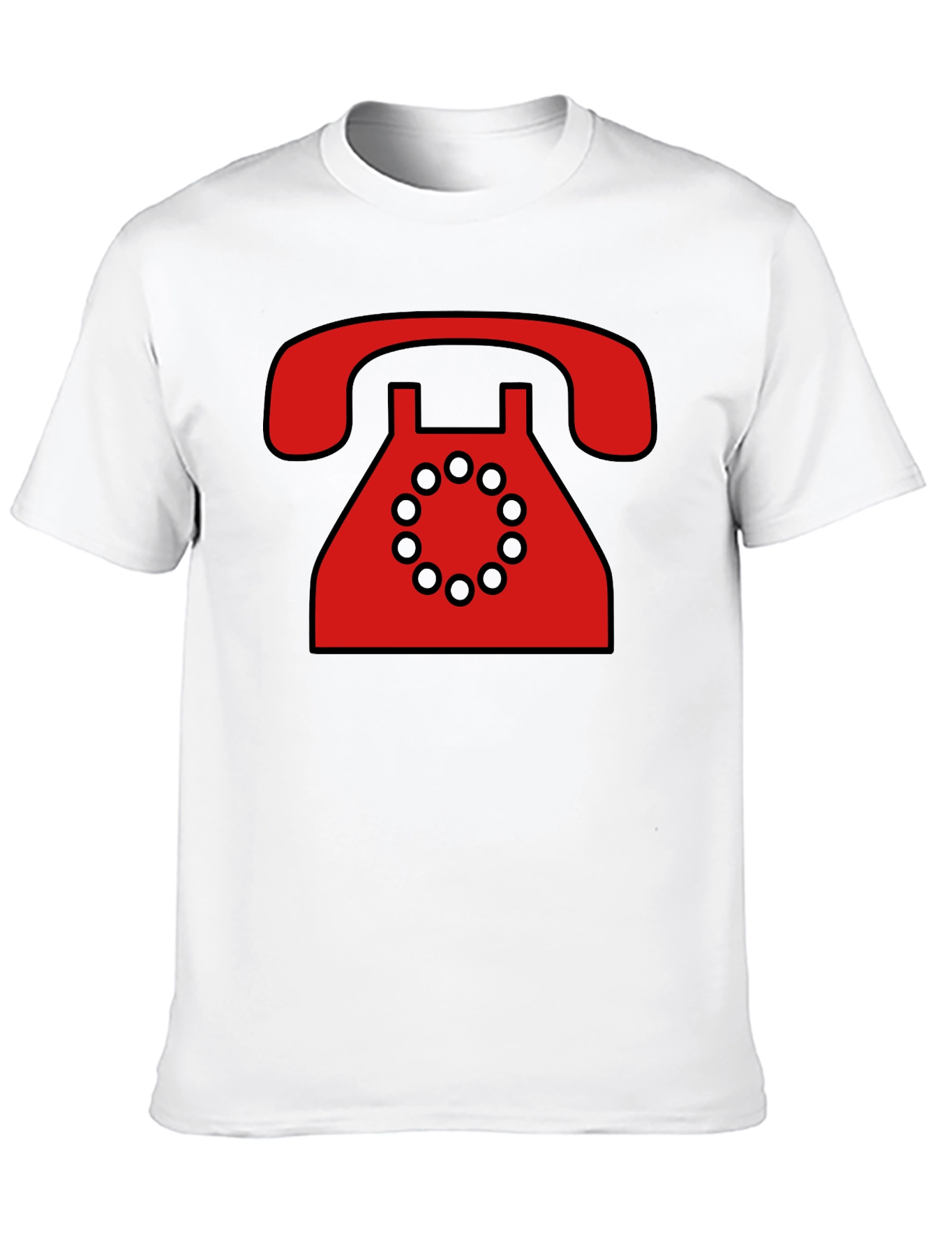 Retro Rotary Phone Graphic T-Shirt - Black