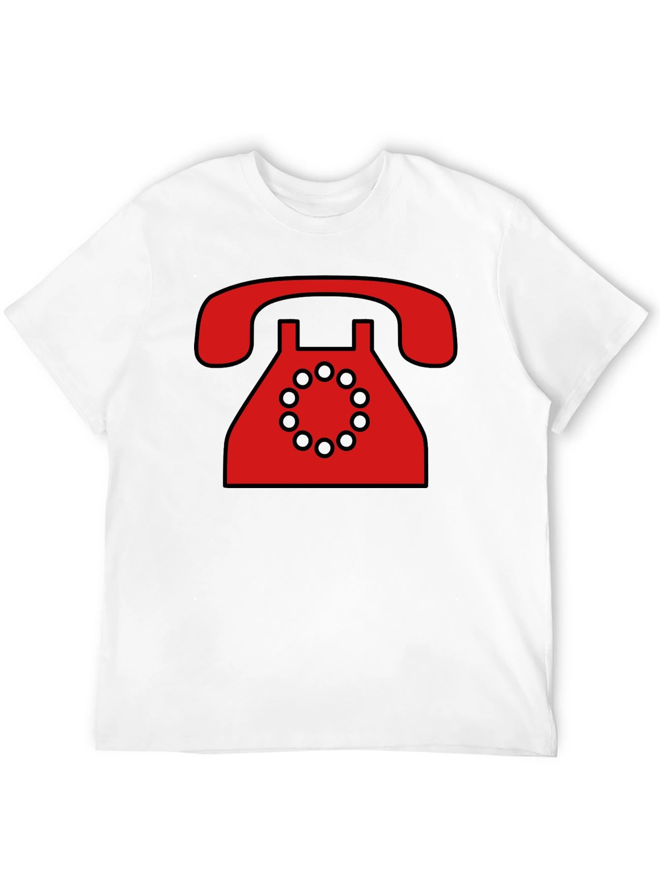 Retro Rotary Phone Graphic T-Shirt - Black