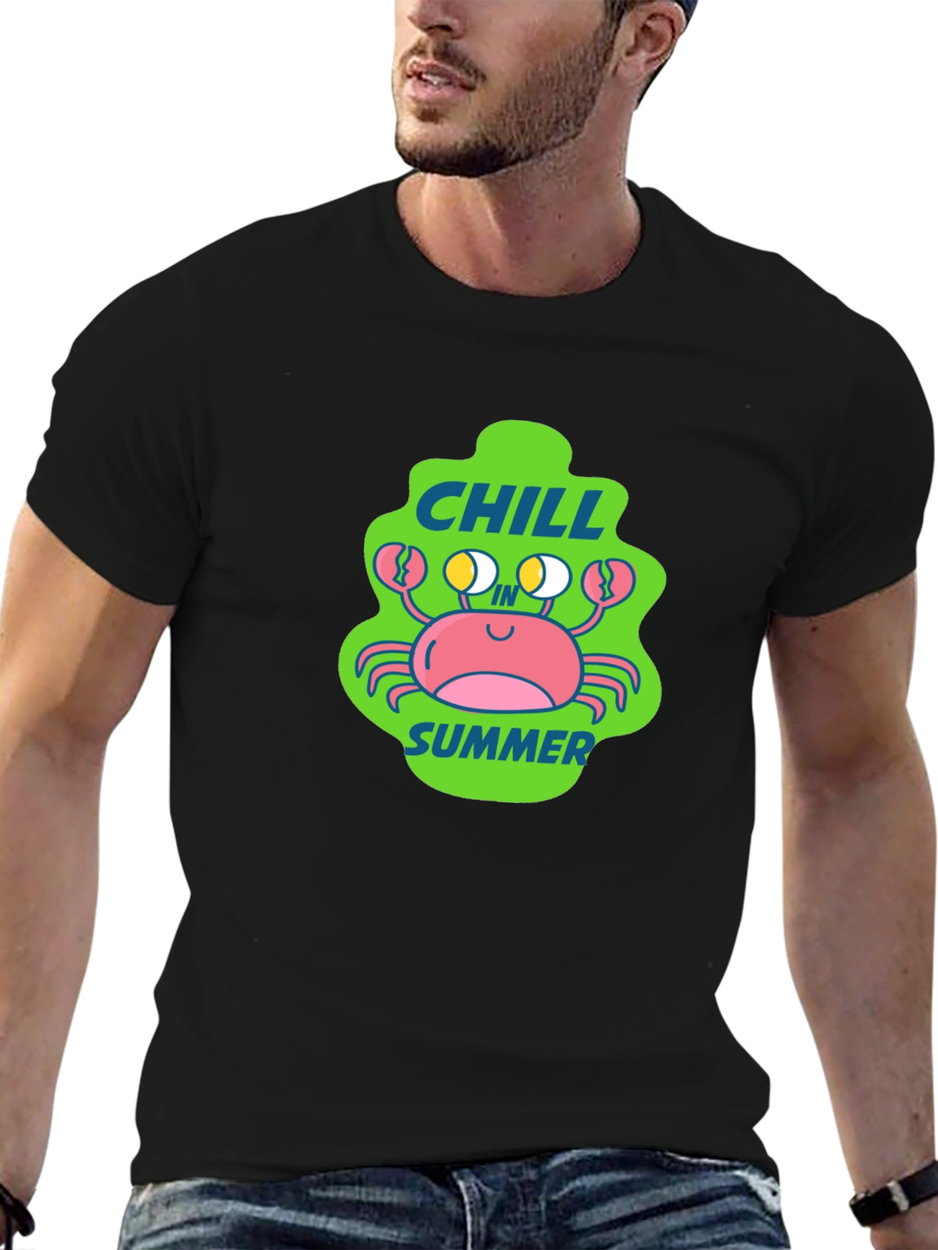 Chill Crab Summer Black T-Shirt