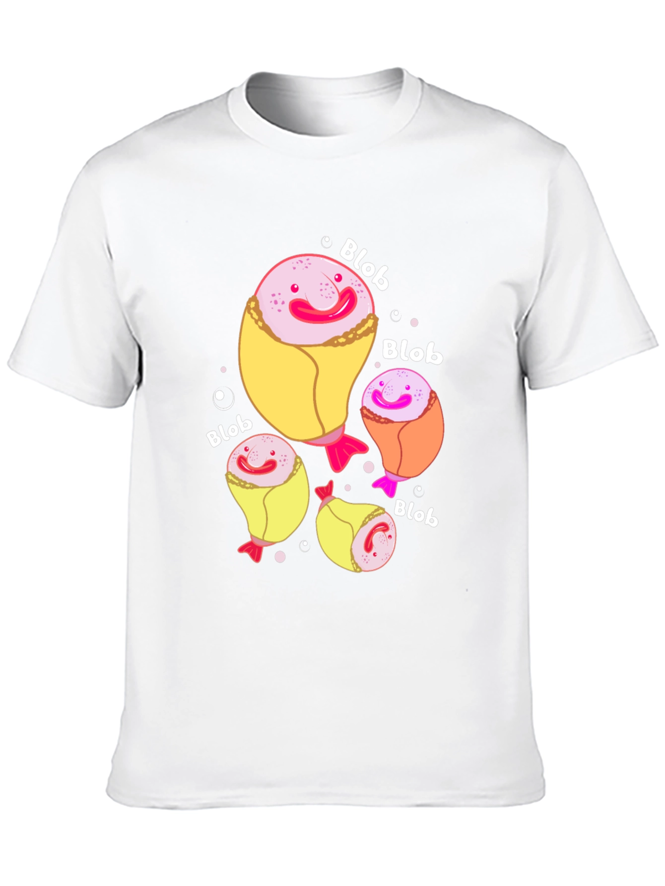 Funny Blobfish Cartoon Black T-Shirt