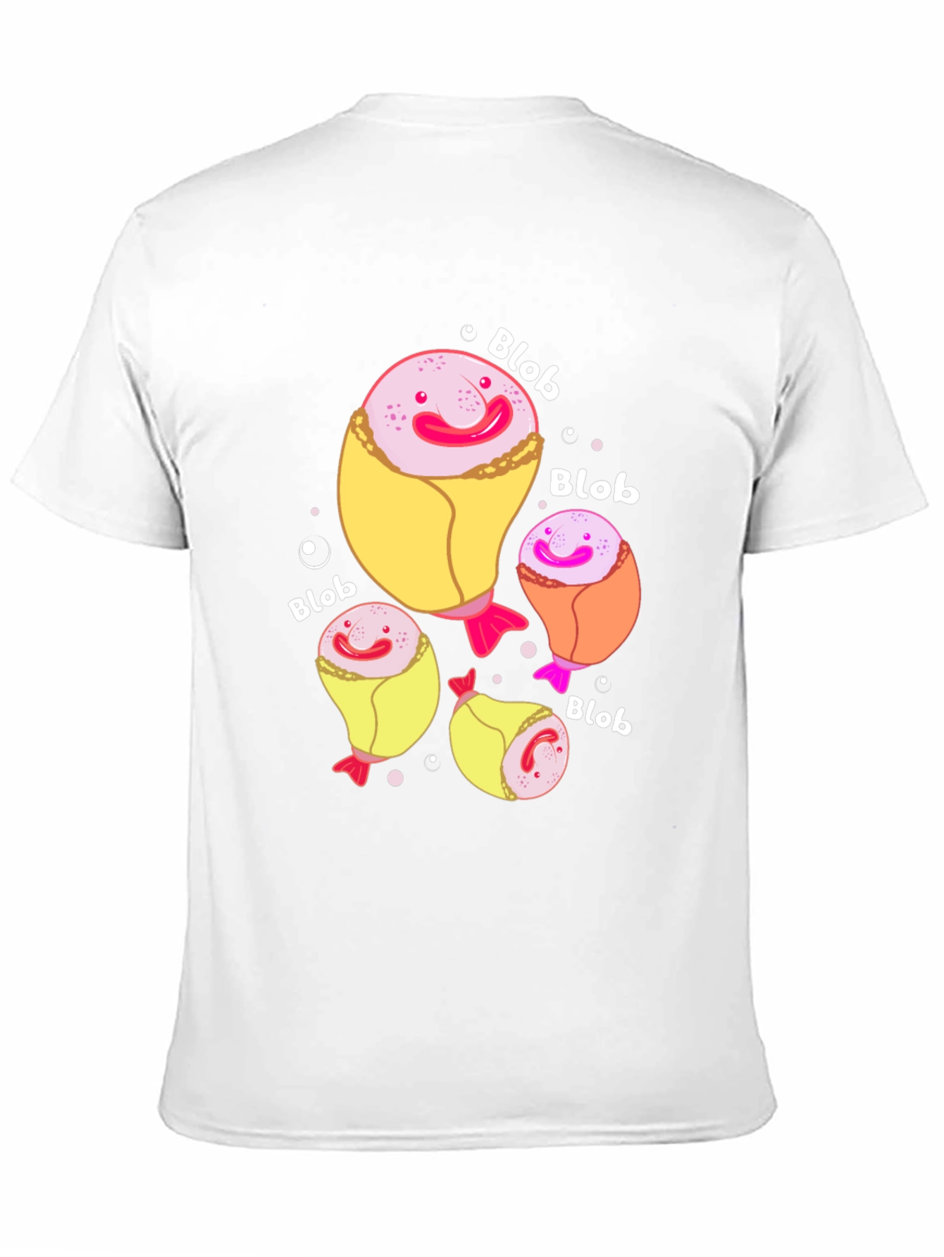 Funny Blobfish Cartoon Black T-Shirt