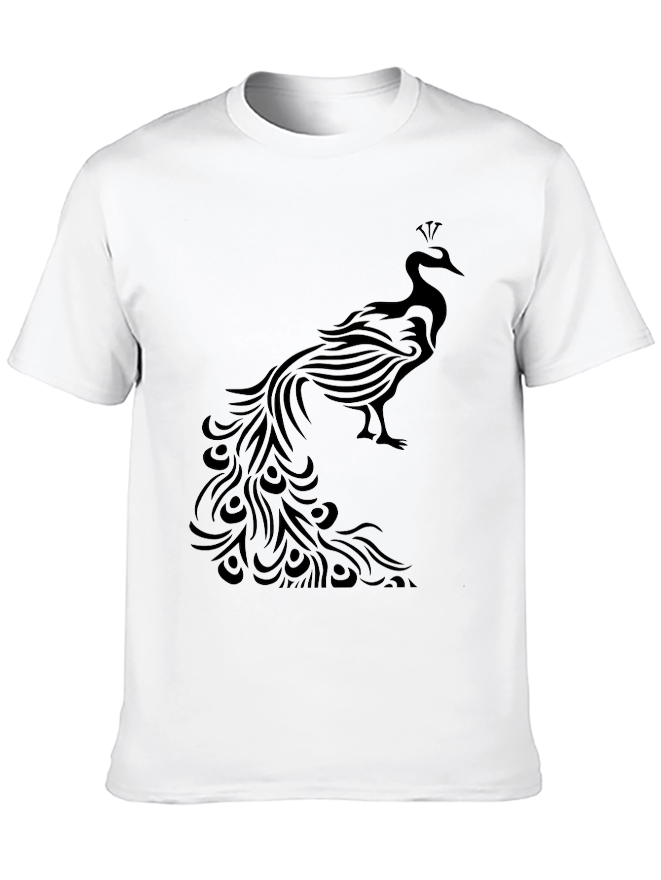 Peacock Graphic Tee - Stylish Black T-Shirt