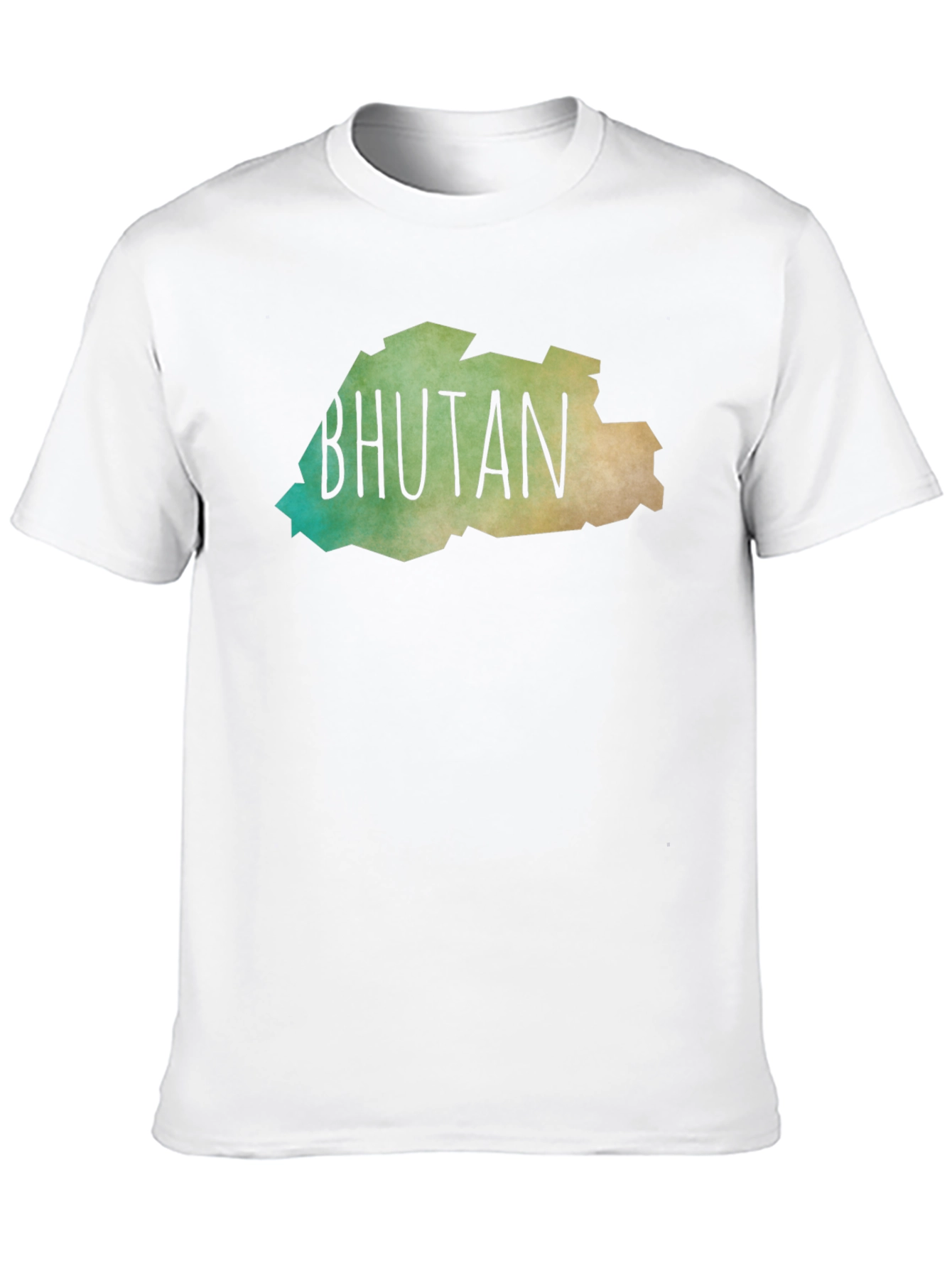 Bhutan Map T-Shirt - Black Crew Neck Tee