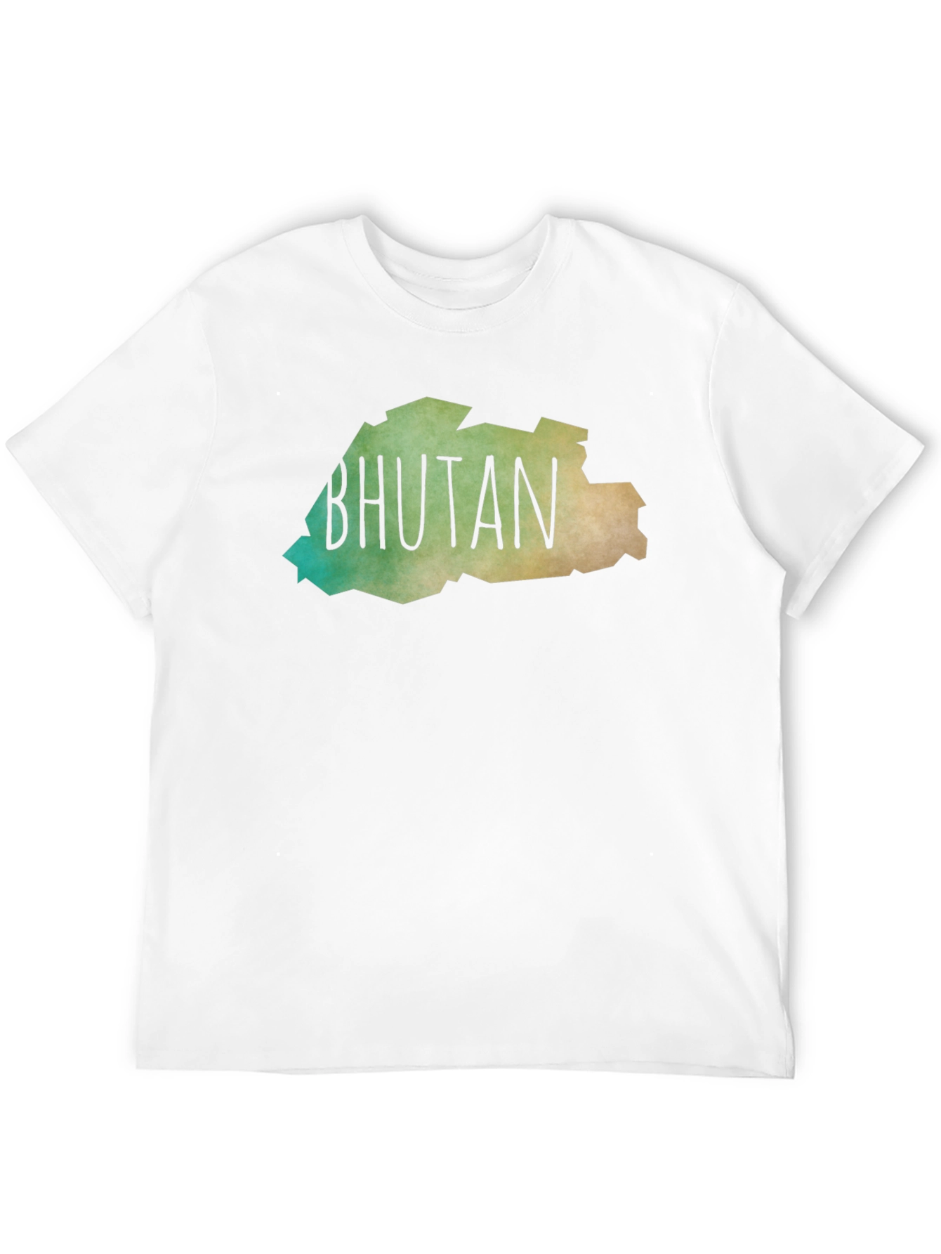 Bhutan Map T-Shirt - Black Crew Neck Tee