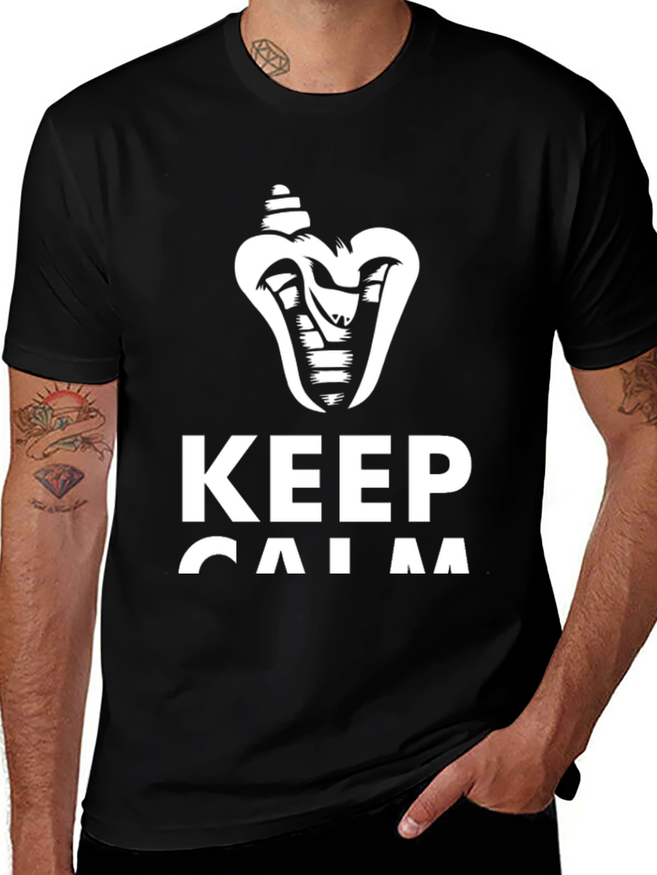 Keep Calm Cobra T-Shirt - Black Cotton Tee