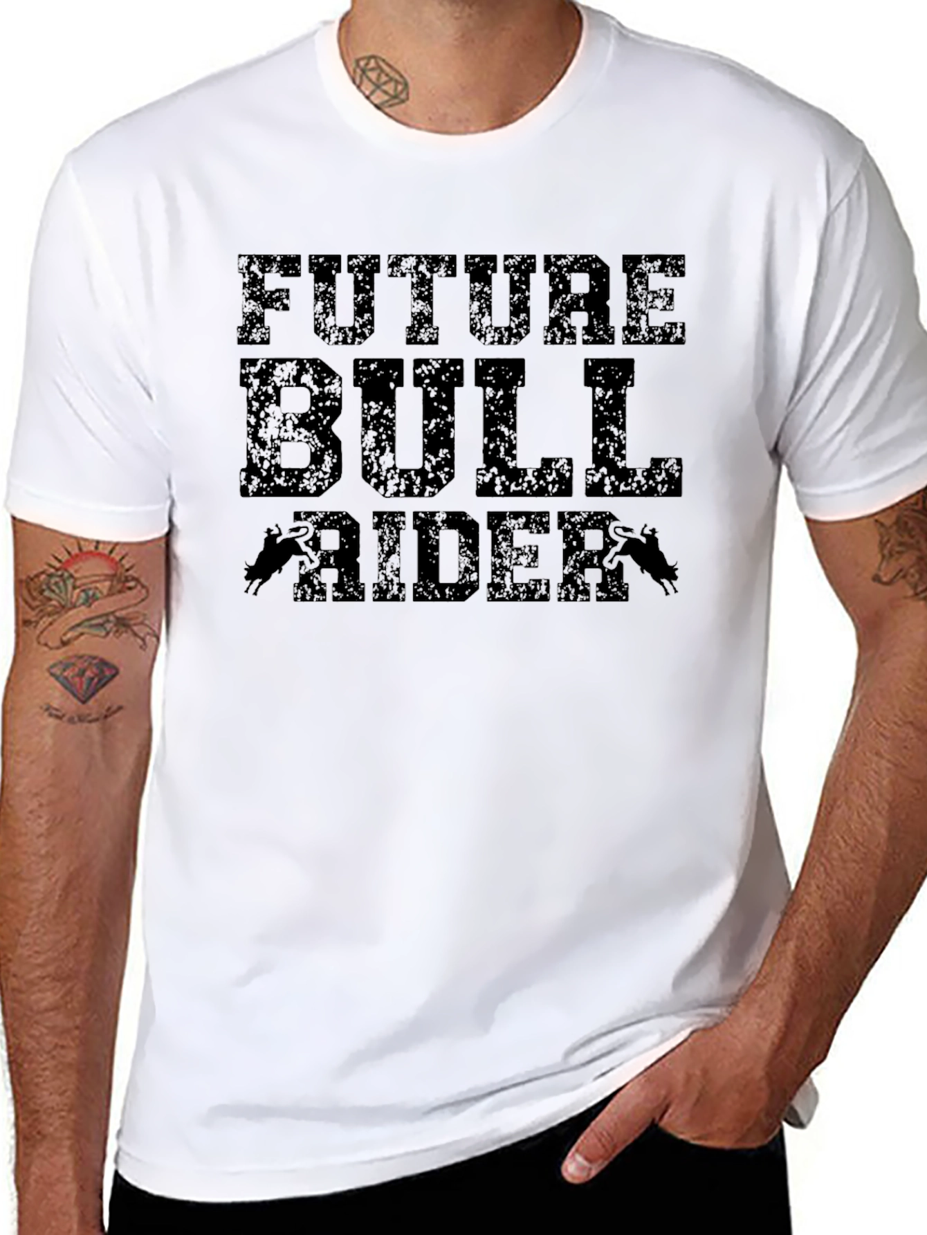 Future Bull Rider Black Graphic Tee