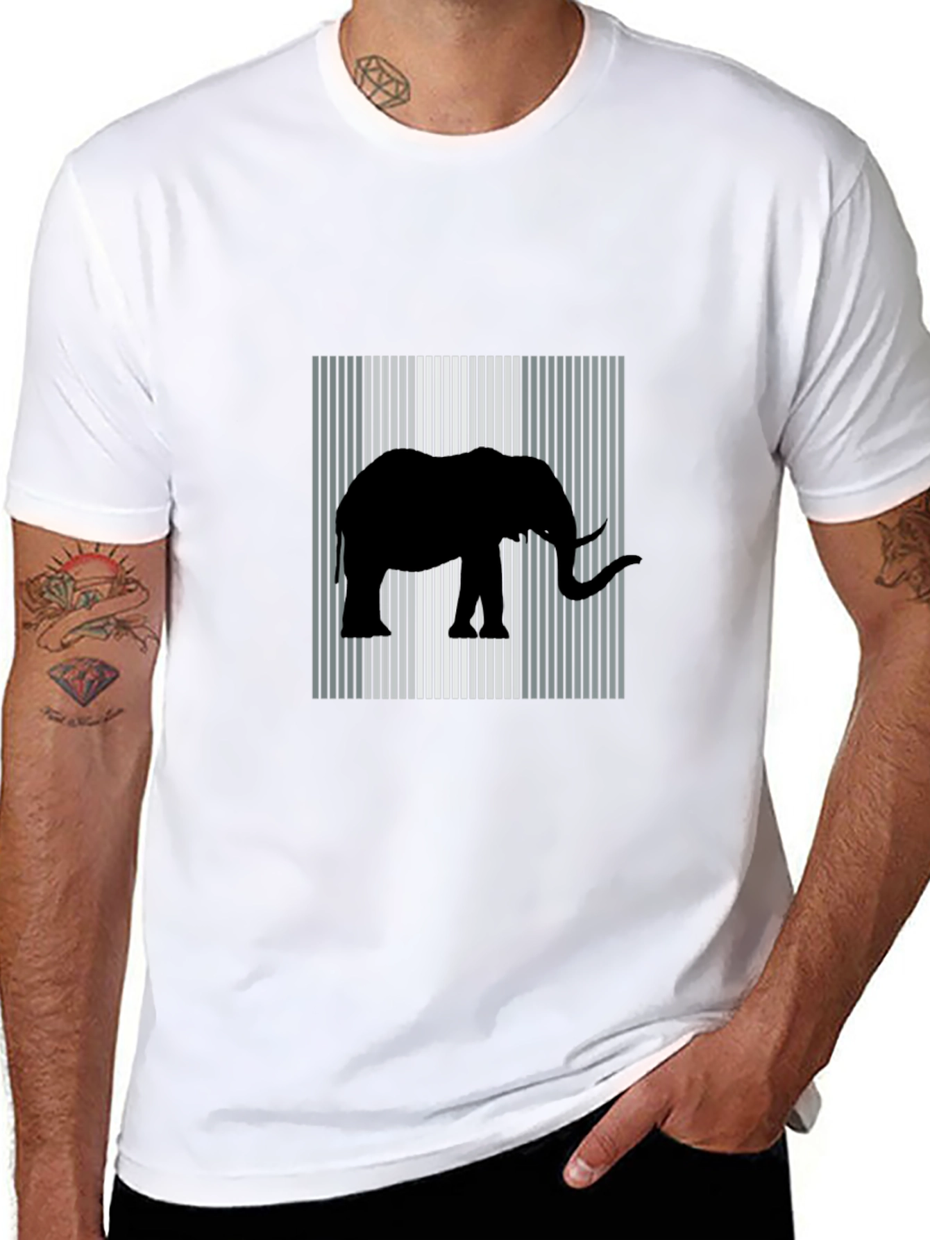 Elephant Silhouette Graphic T-Shirt