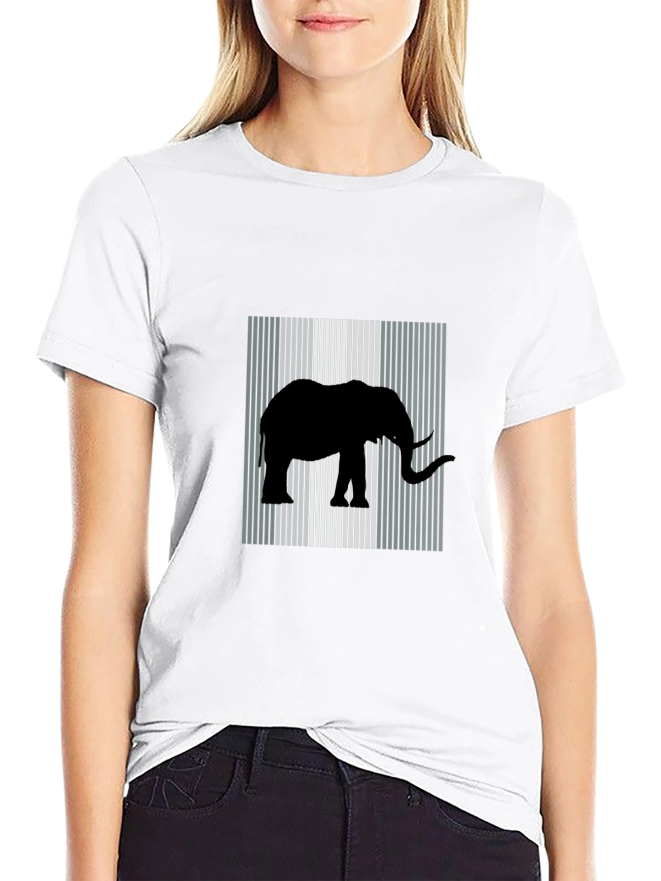 Elephant Silhouette Graphic T-Shirt