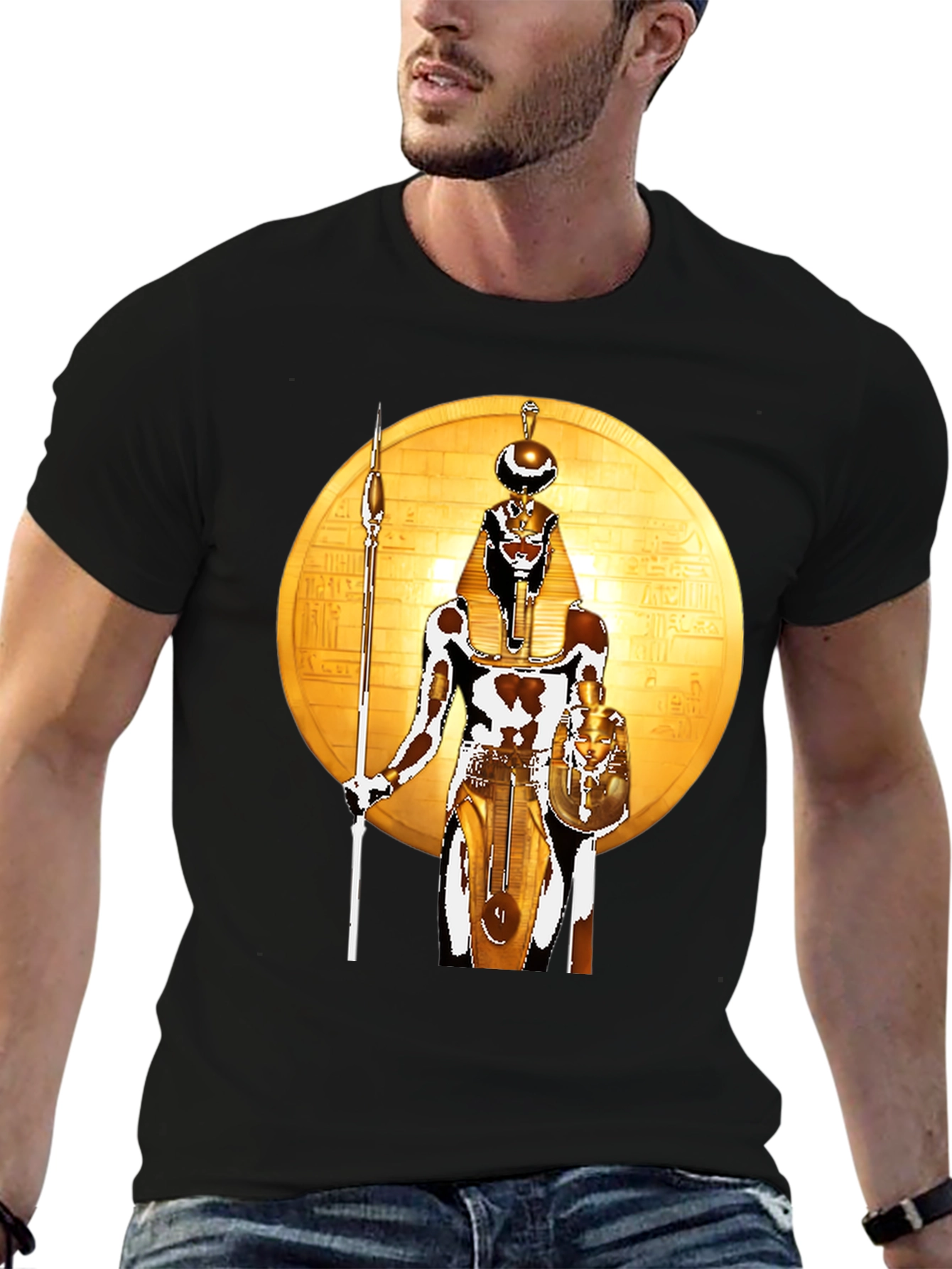 Egyptian God Graphic Tee - Black