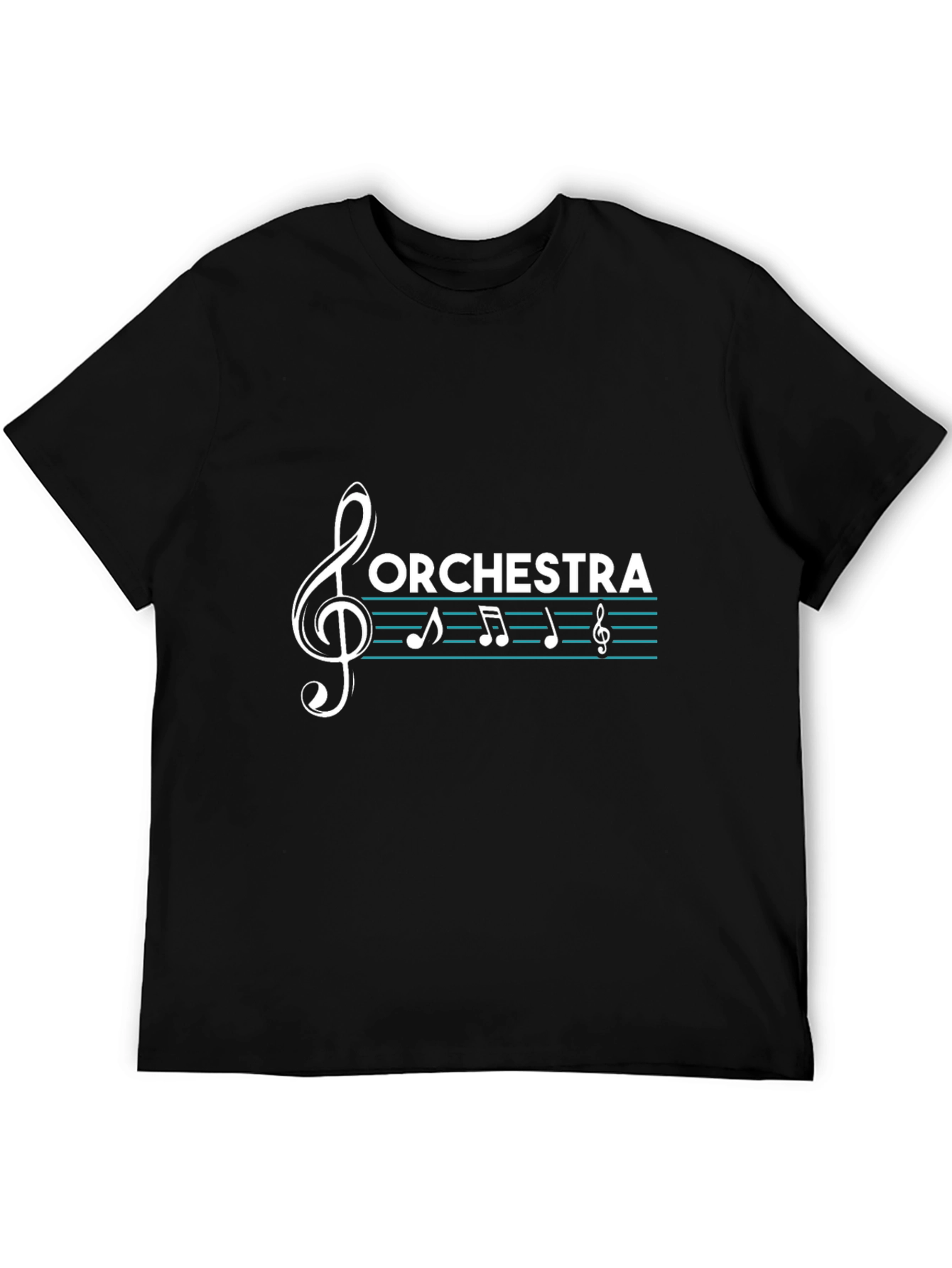 Orchestra Music Treble Clef Black T-Shirt