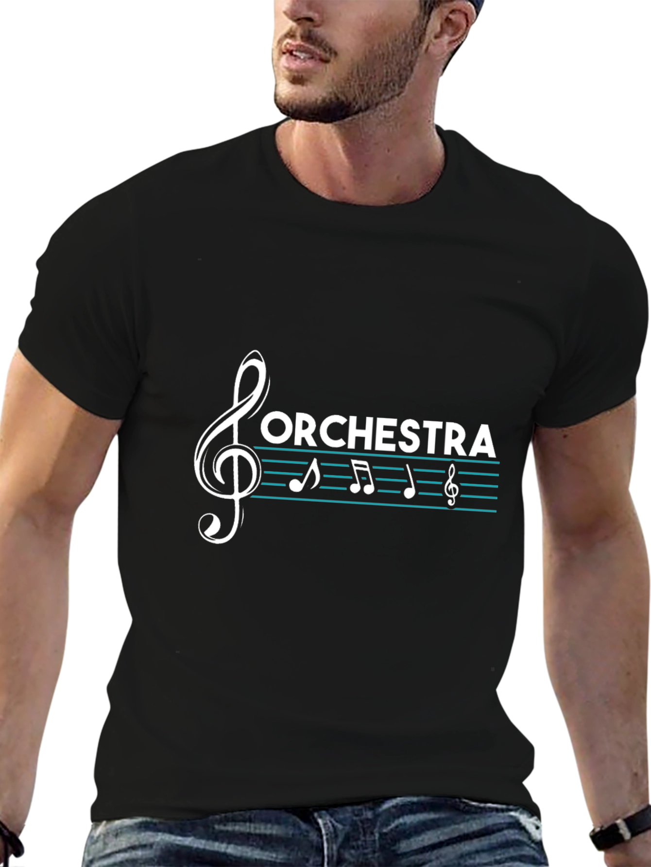 Orchestra Music Treble Clef Black T-Shirt