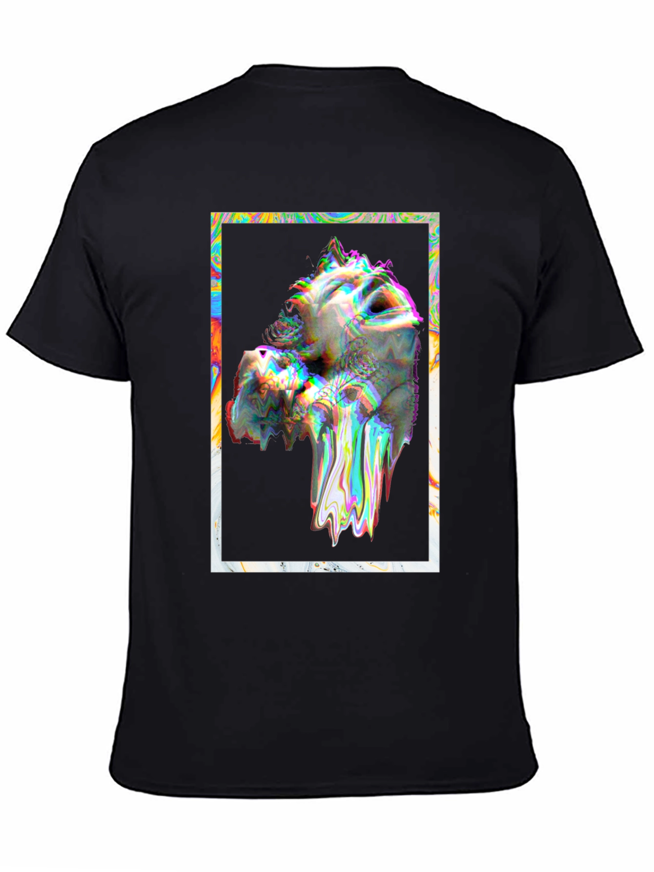 Glitch Art Graphic Tee - Black Unisex T-Shirt