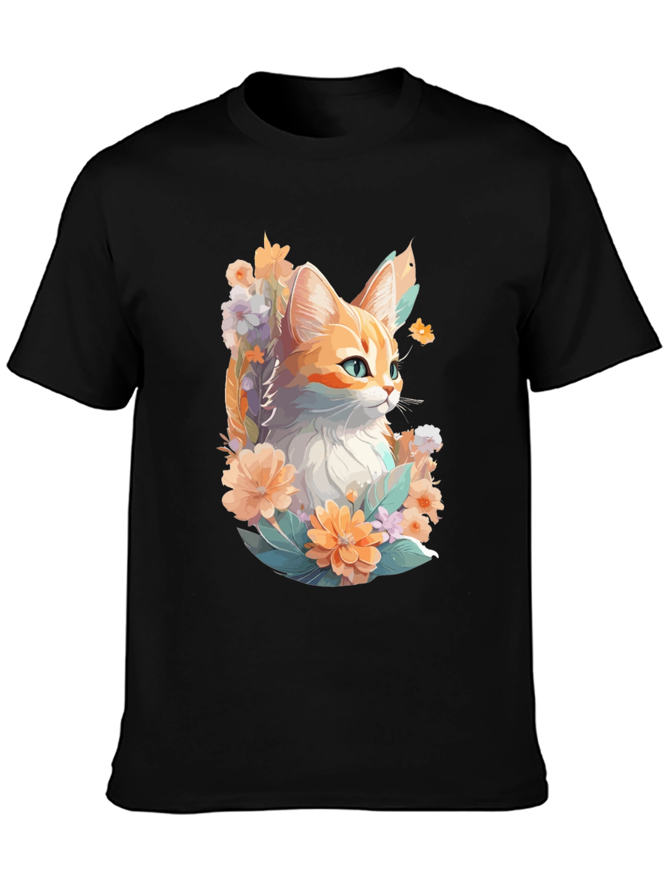 Floral Cat Graphic Tee
