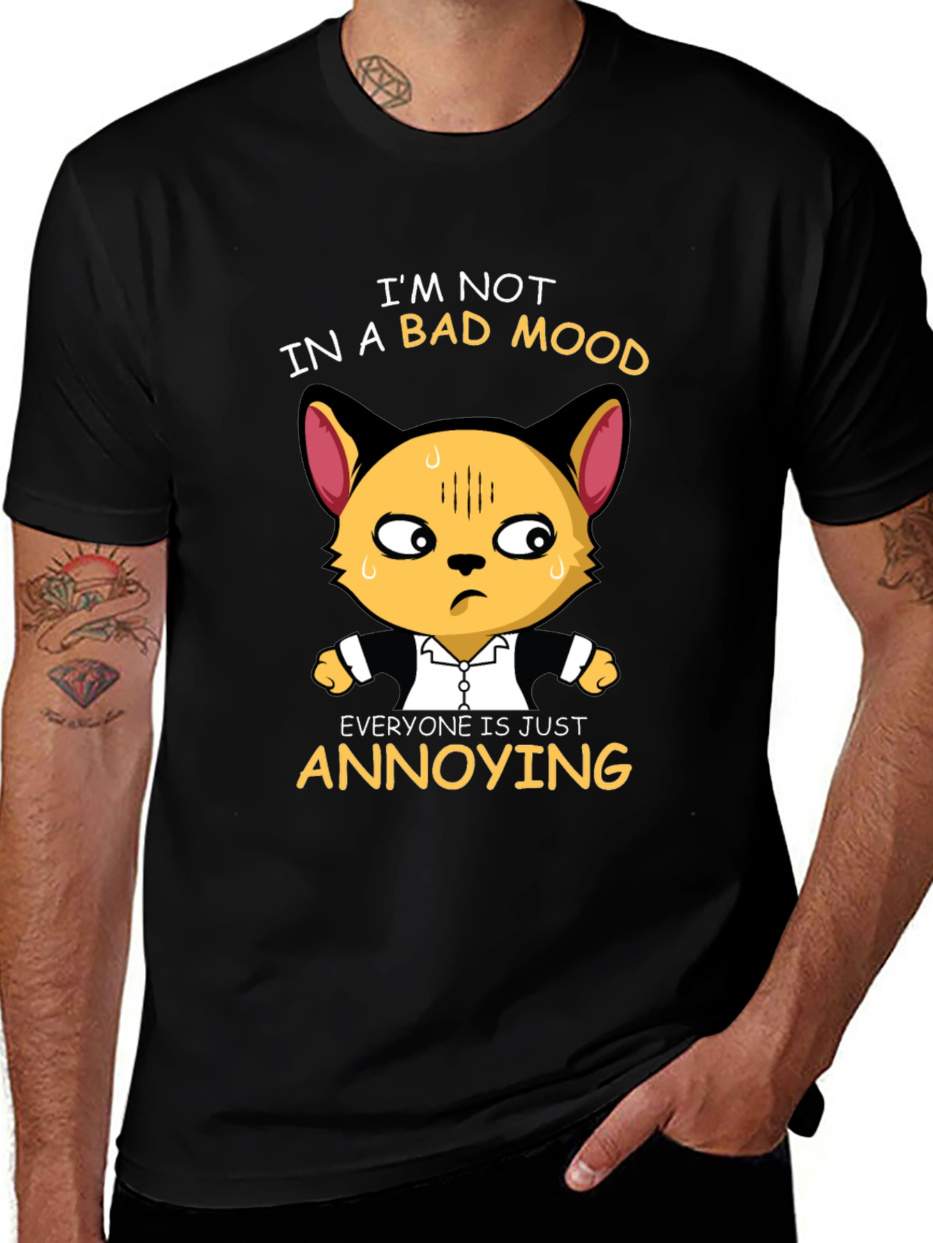 Annoyed Cat Graphic Tee - Funny Unisex T-Shirt
