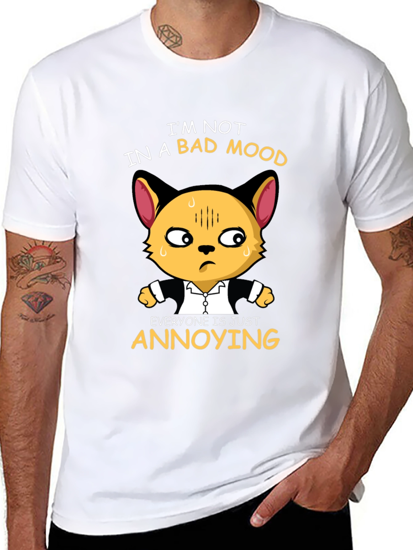 Annoyed Cat Graphic Tee - Funny Unisex T-Shirt