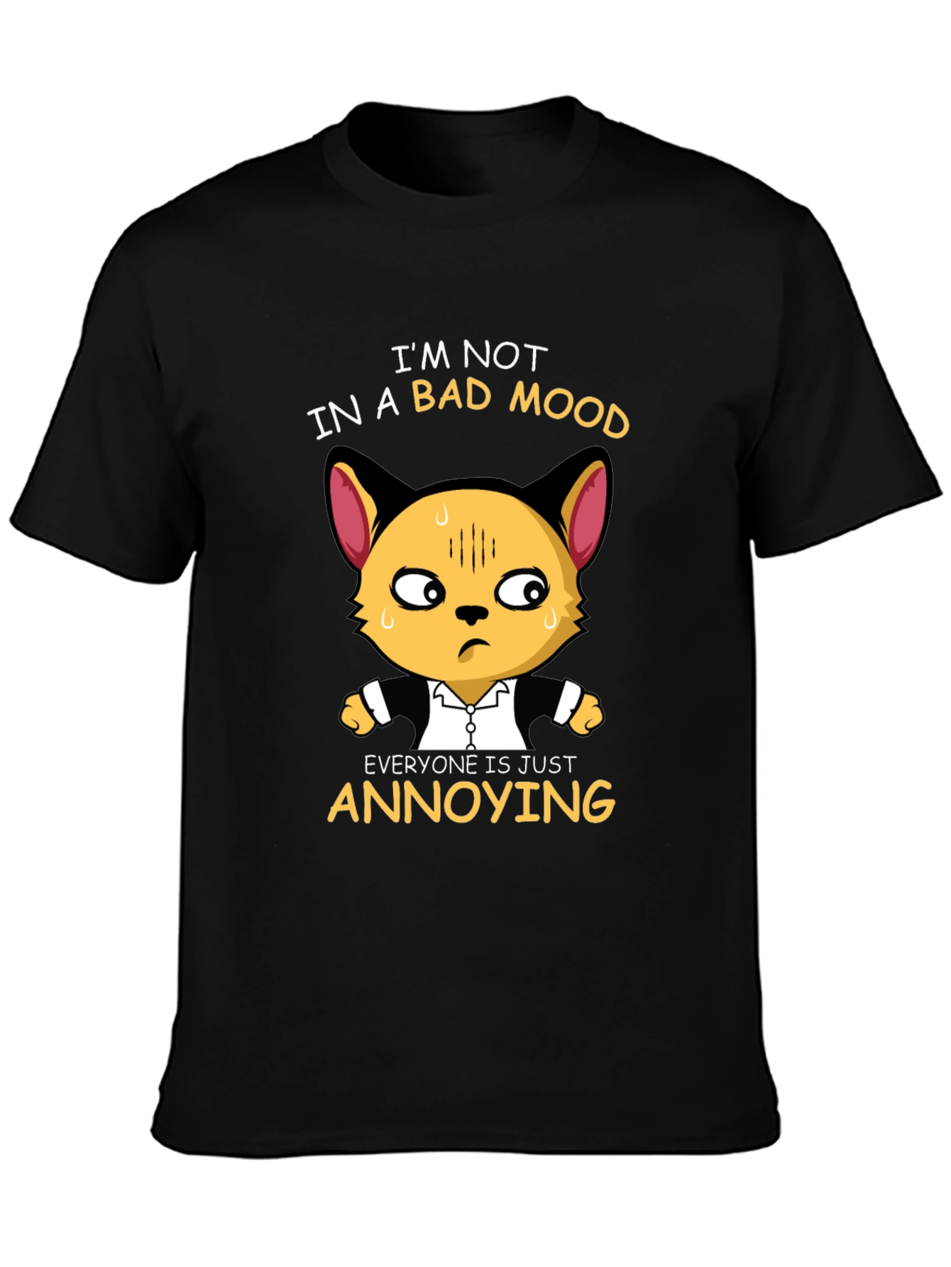 Annoyed Cat Graphic Tee - Funny Unisex T-Shirt