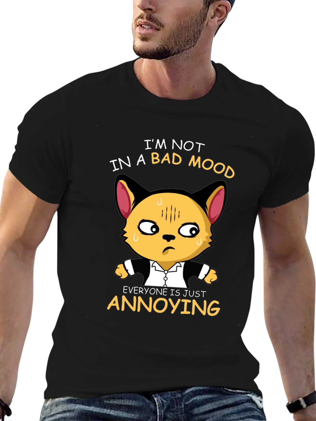 Annoyed Cat Graphic Tee - Funny Unisex T-Shirt