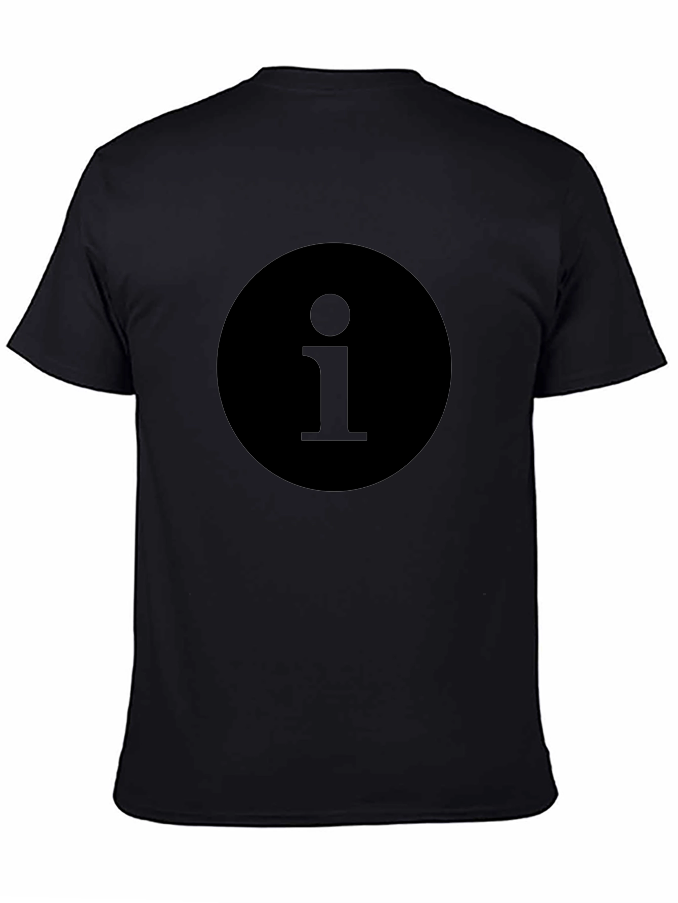Mens Black T-Shirt with Round i Design