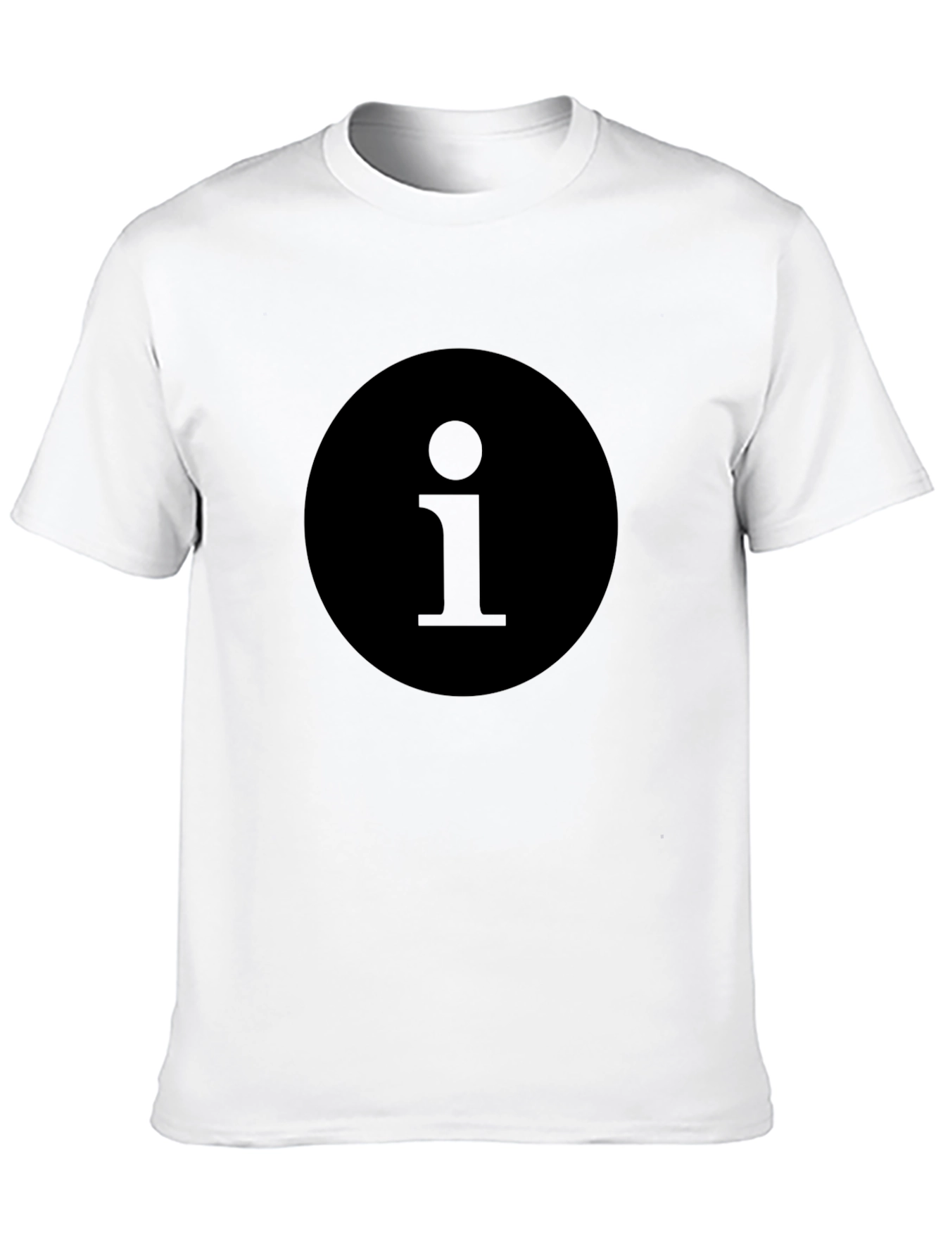 Mens Black T-Shirt with Round i Design