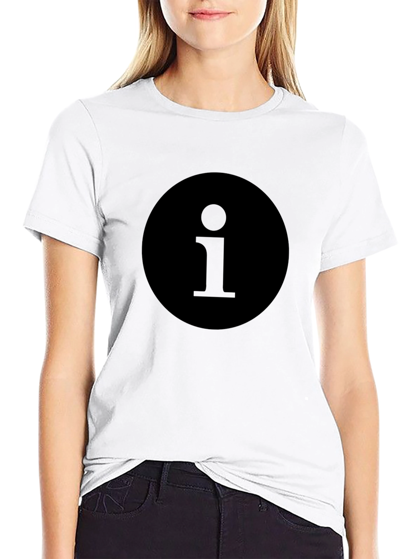 Mens Black T-Shirt with Round i Design