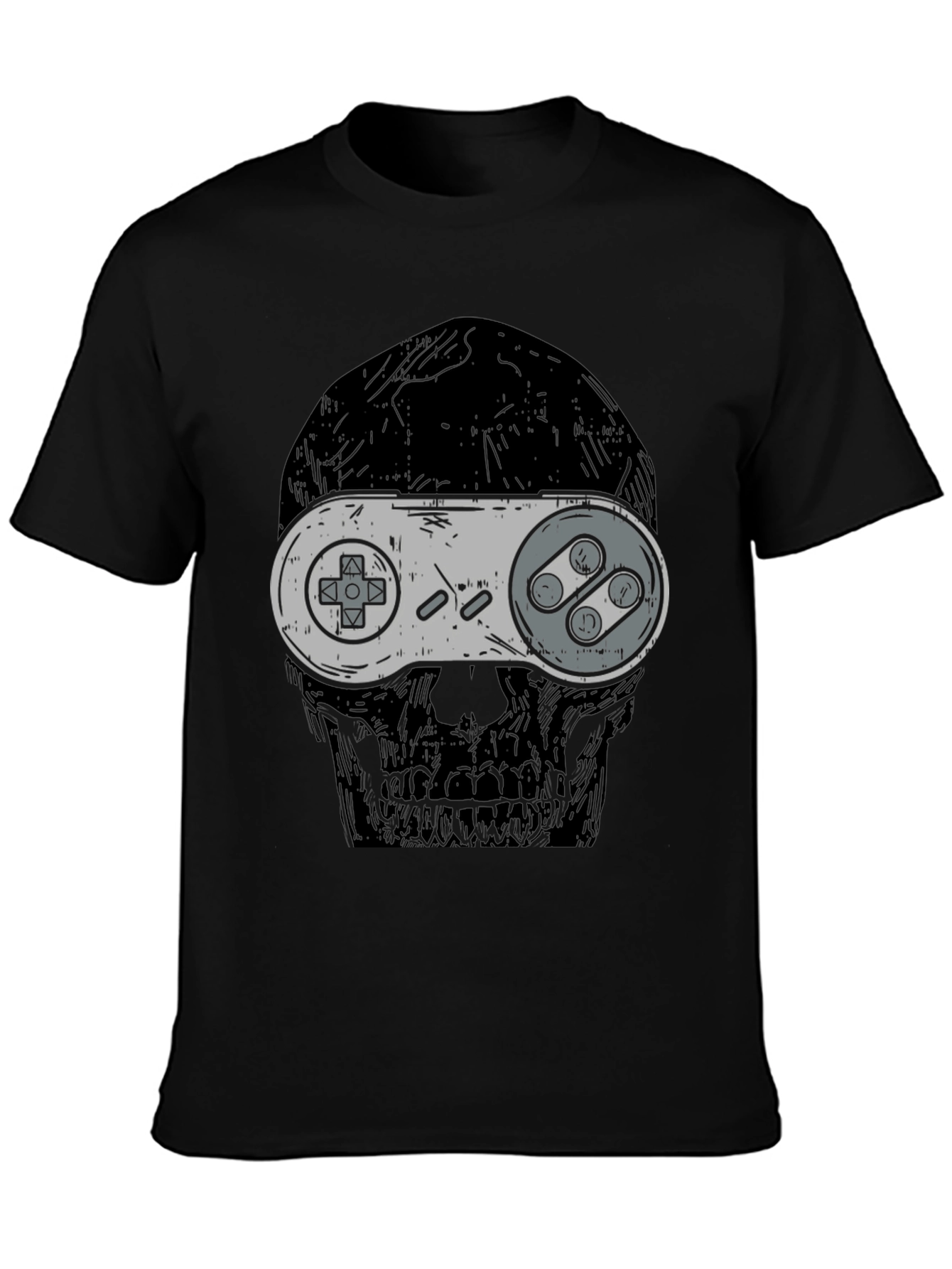 Gamer Skull T-Shirt - Retro Controller Design