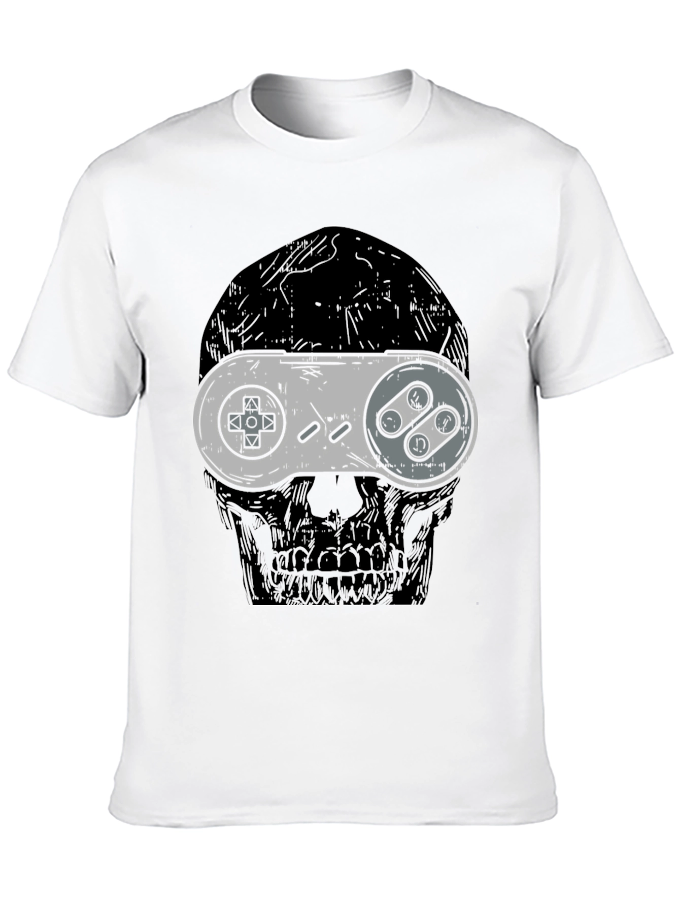 Gamer Skull T-Shirt - Retro Controller Design
