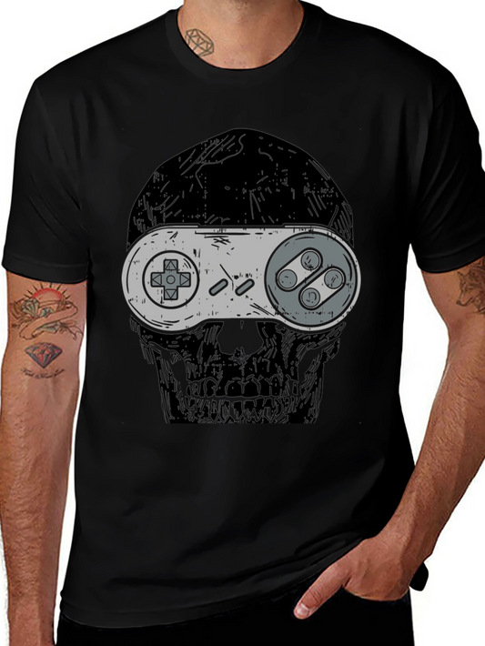 Gamer Skull T-Shirt - Retro Controller Design