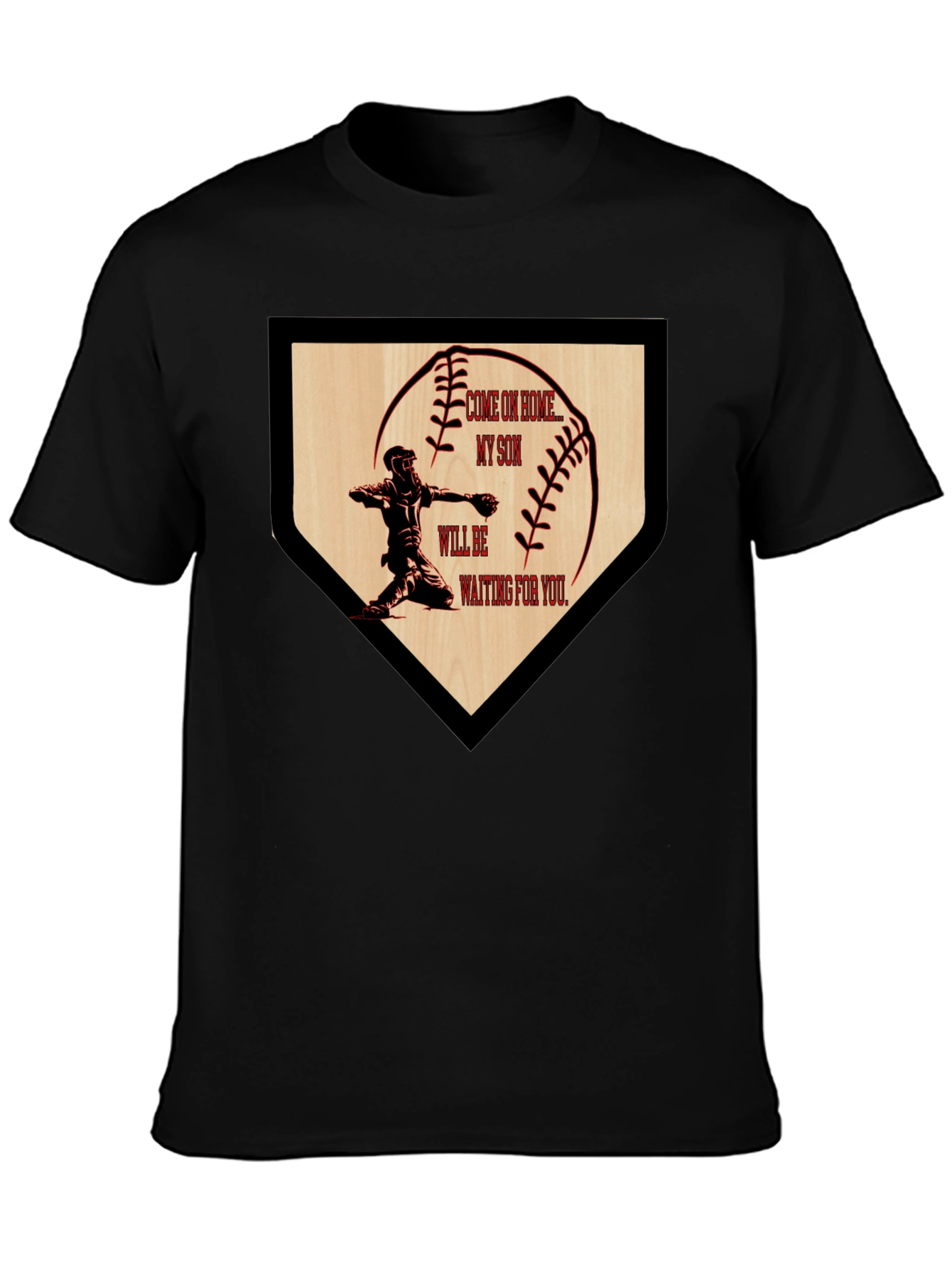 Baseball Home Plate Son Waiting T-Shirt
