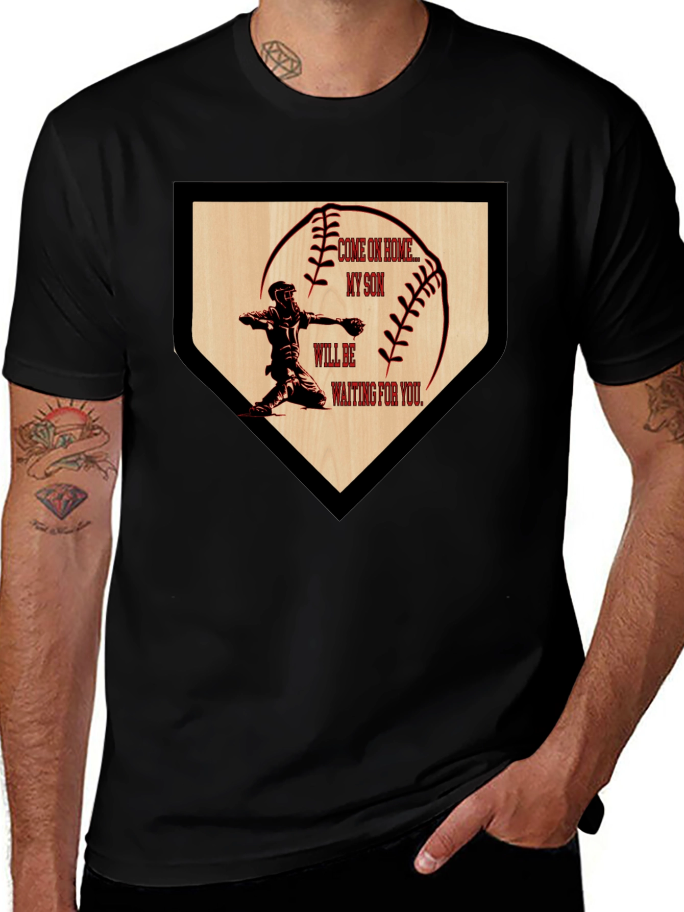 Baseball Home Plate Son Waiting T-Shirt