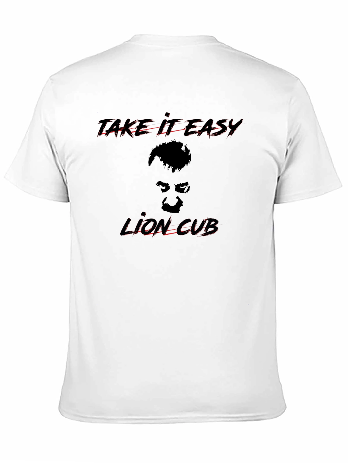 Lion Cub Graphic Print Black T-Shirt