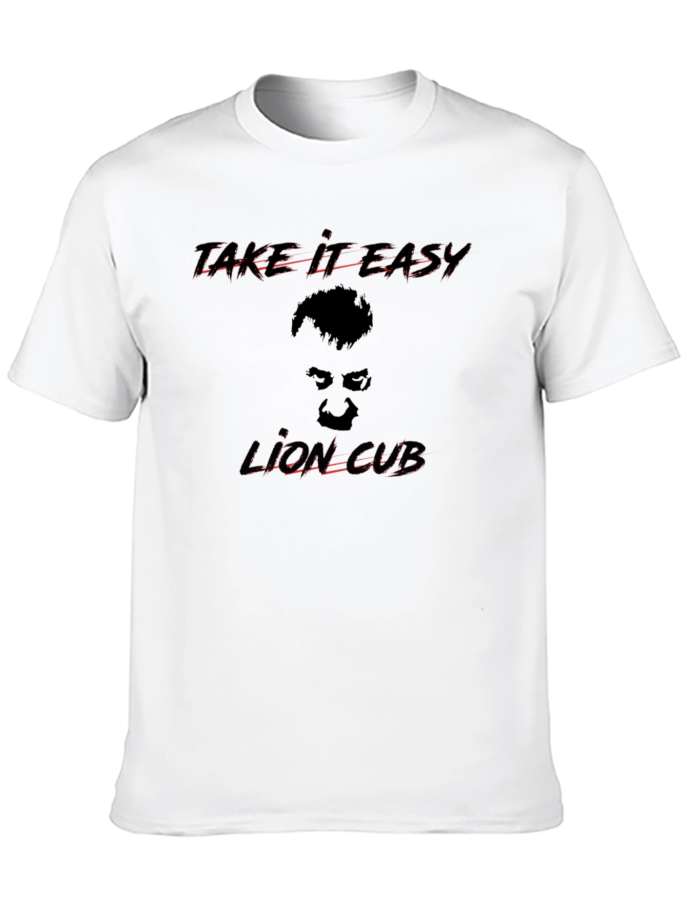 Lion Cub Graphic Print Black T-Shirt