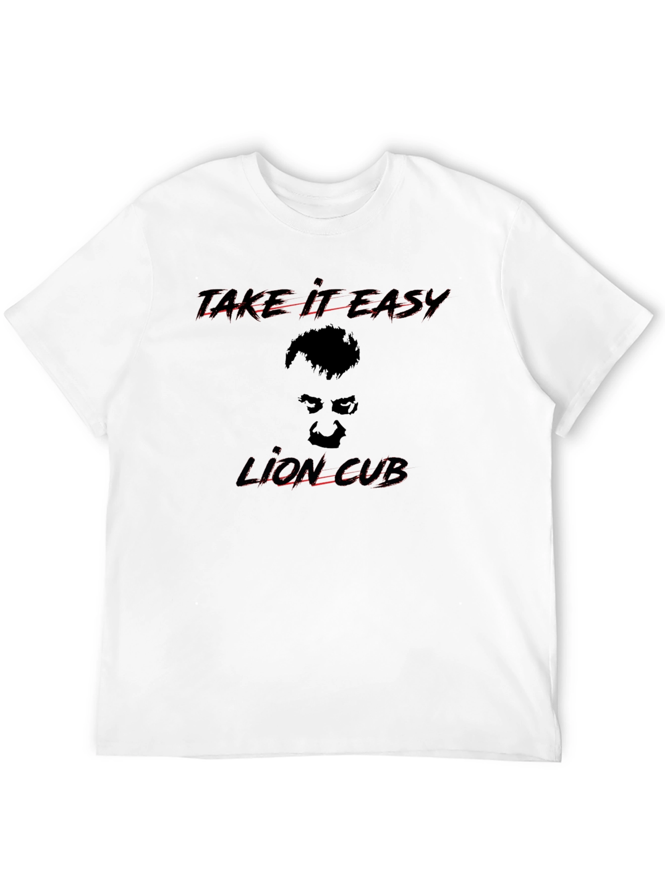 Lion Cub Graphic Print Black T-Shirt
