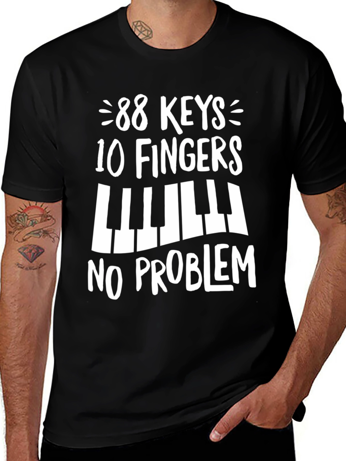 88 Keys 10 Fingers No Problem - Music T-Shirt