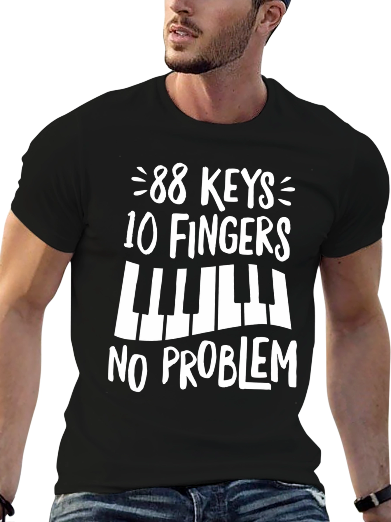 88 Keys 10 Fingers No Problem - Music T-Shirt