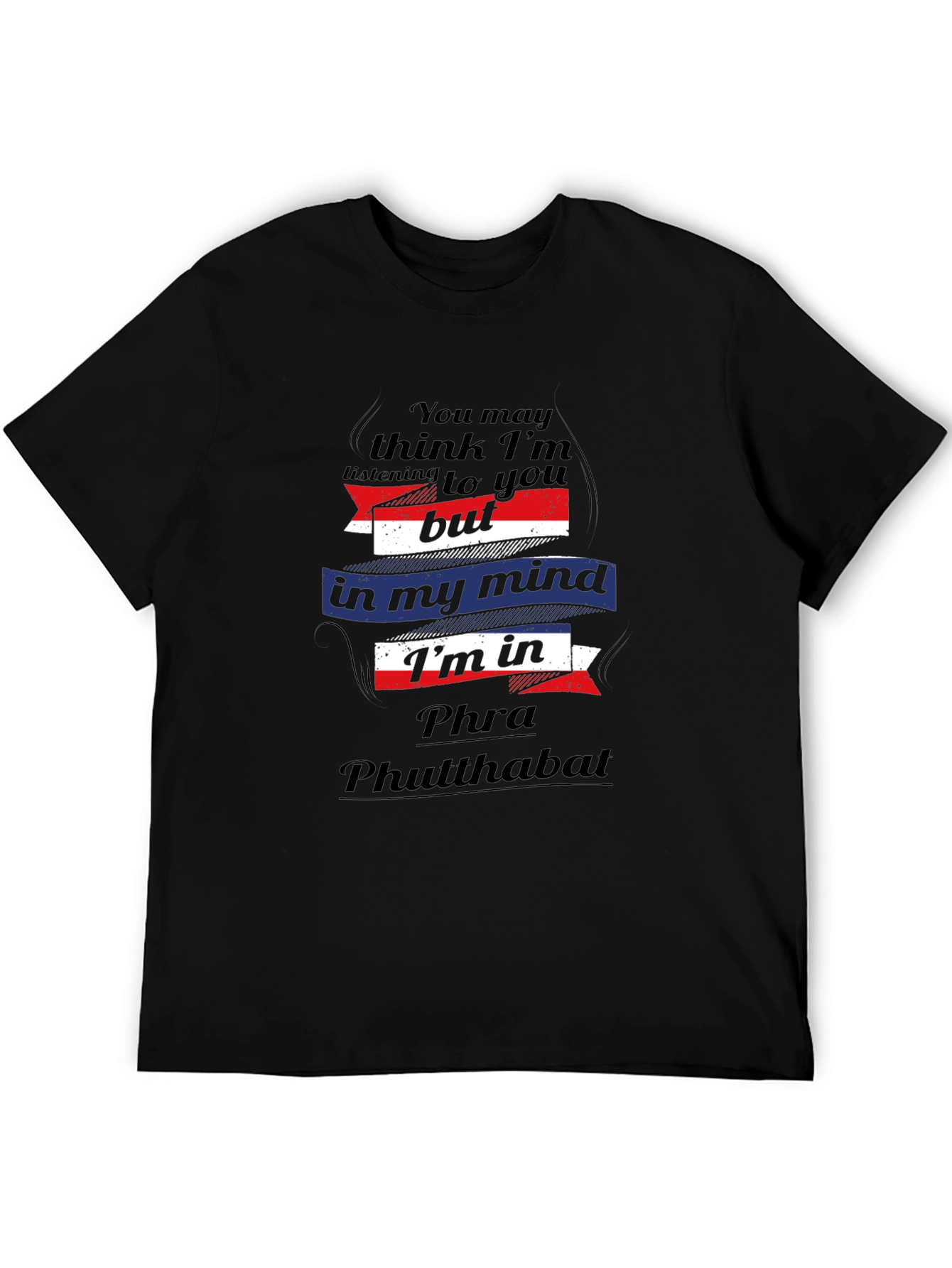 Phra Phutthabat Mind T-Shirt - Black Cotton Tee