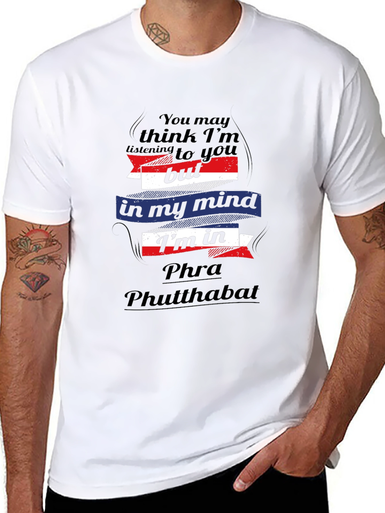 Phra Phutthabat Mind T-Shirt - Black Cotton Tee