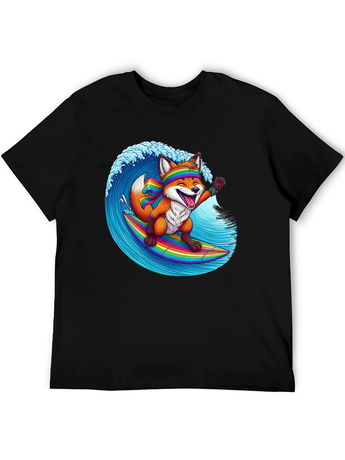 Surfing Fox Graphic T-Shirt