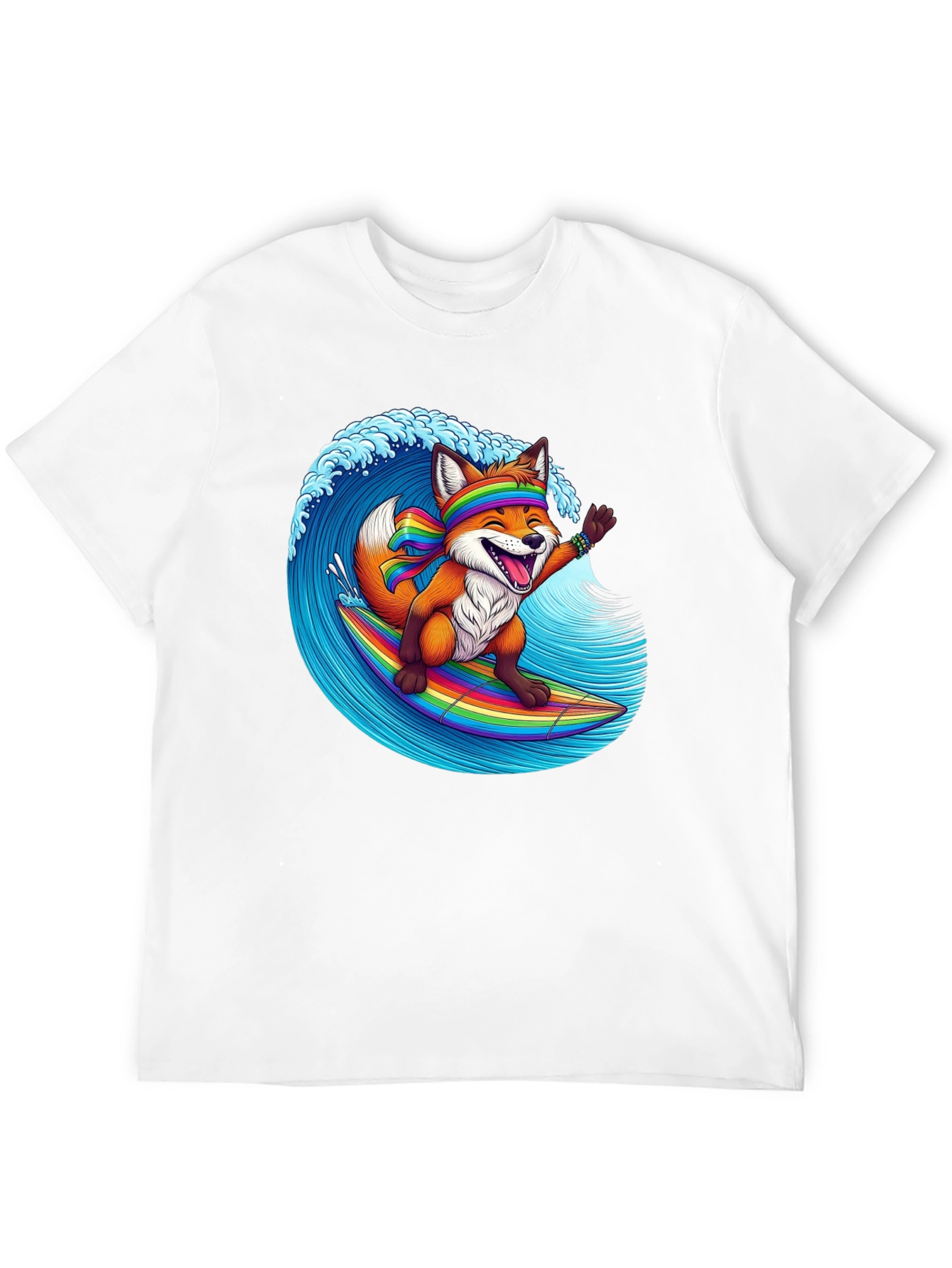Surfing Fox Graphic T-Shirt