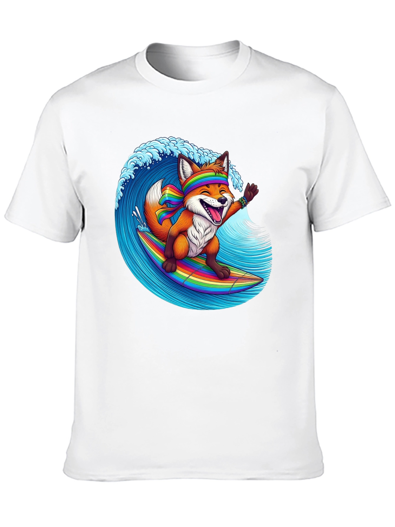 Surfing Fox Graphic T-Shirt