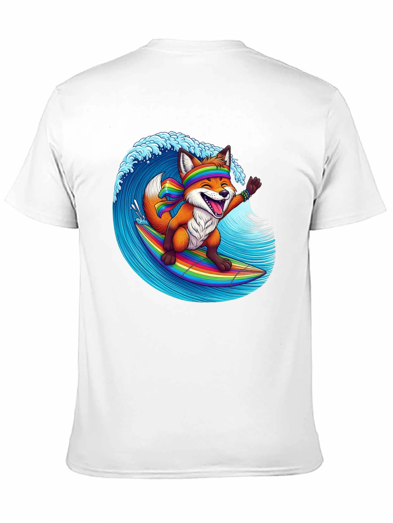 Surfing Fox Graphic T-Shirt