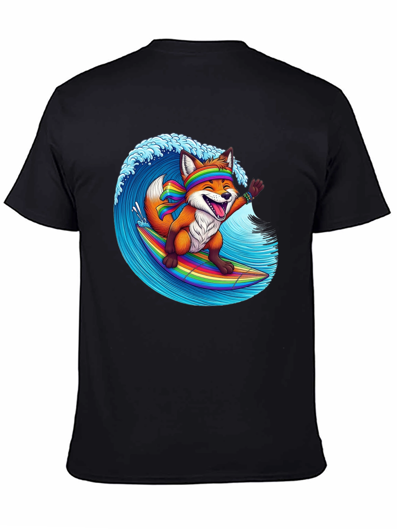 Surfing Fox Graphic T-Shirt