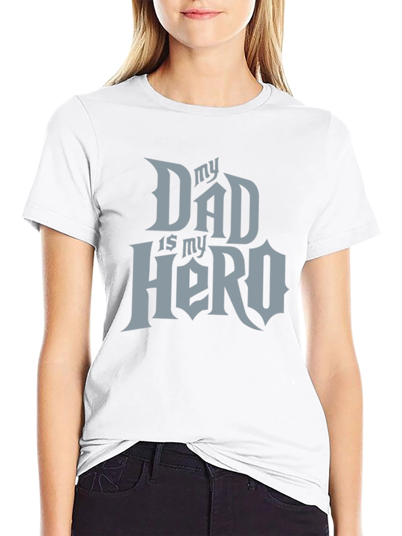 My Dad Is My Hero Black T-Shirt