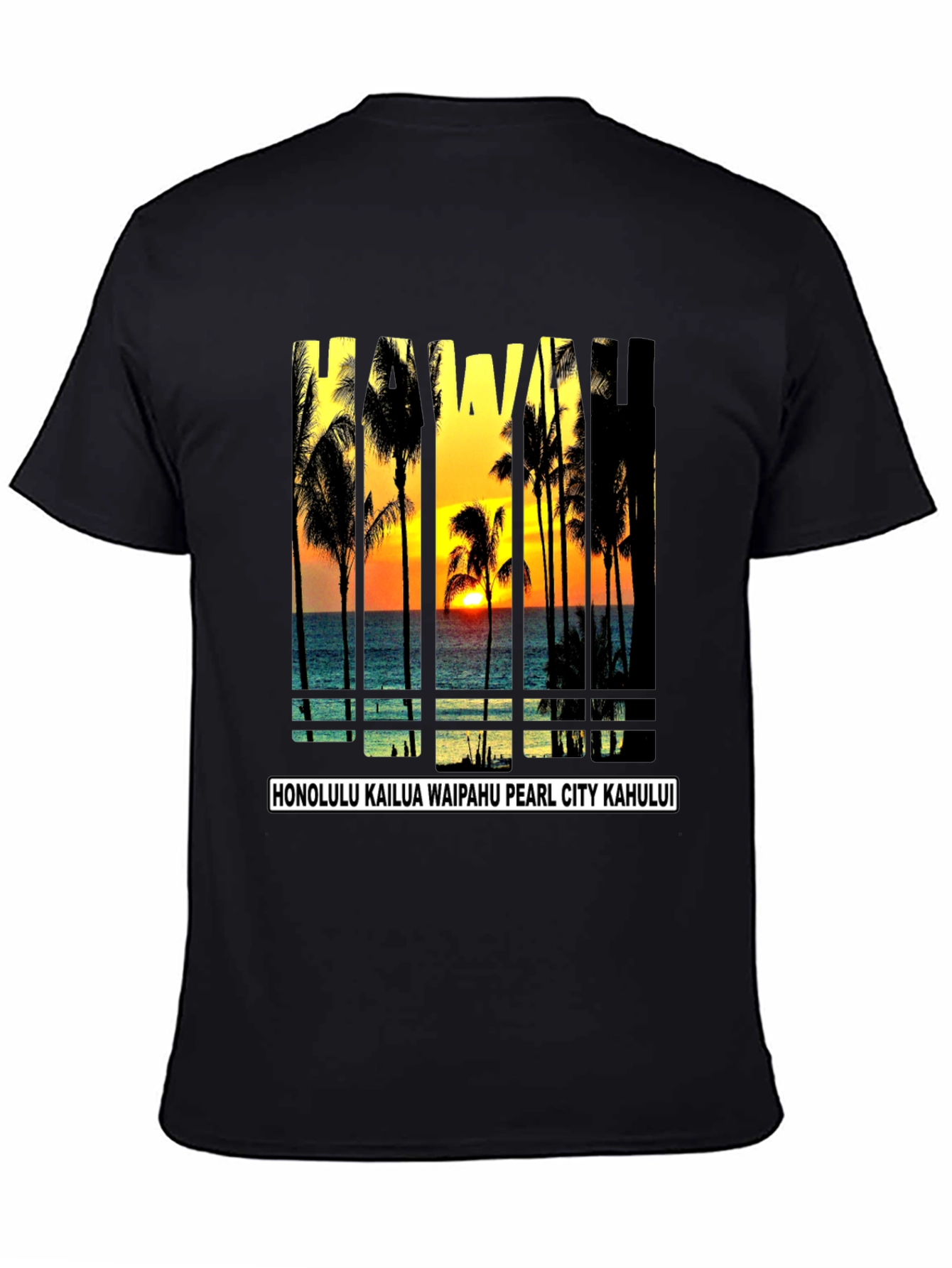 Hawaii Sunset T-Shirt Island Beach Palm Tree Tee