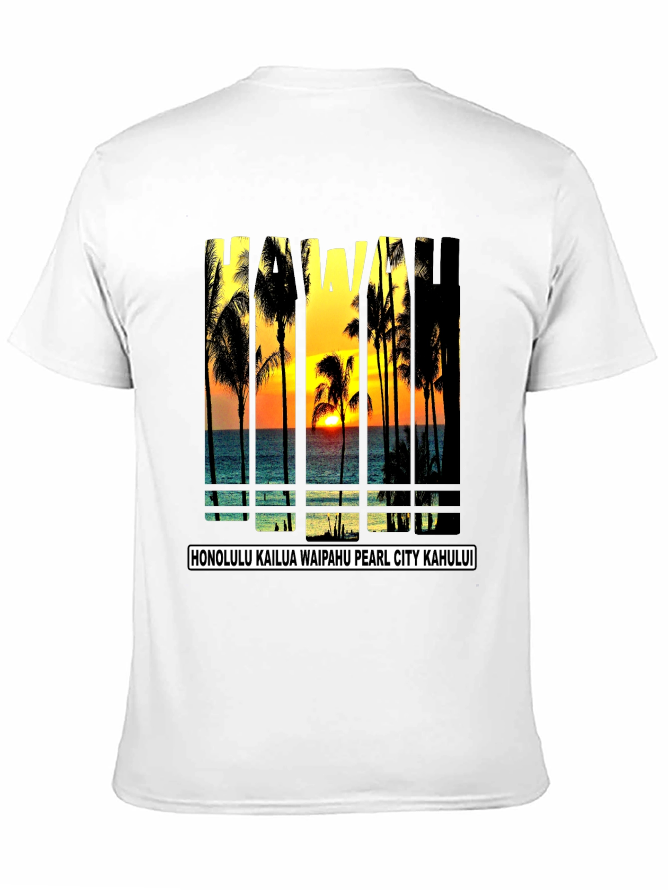 Hawaii Sunset T-Shirt Island Beach Palm Tree Tee