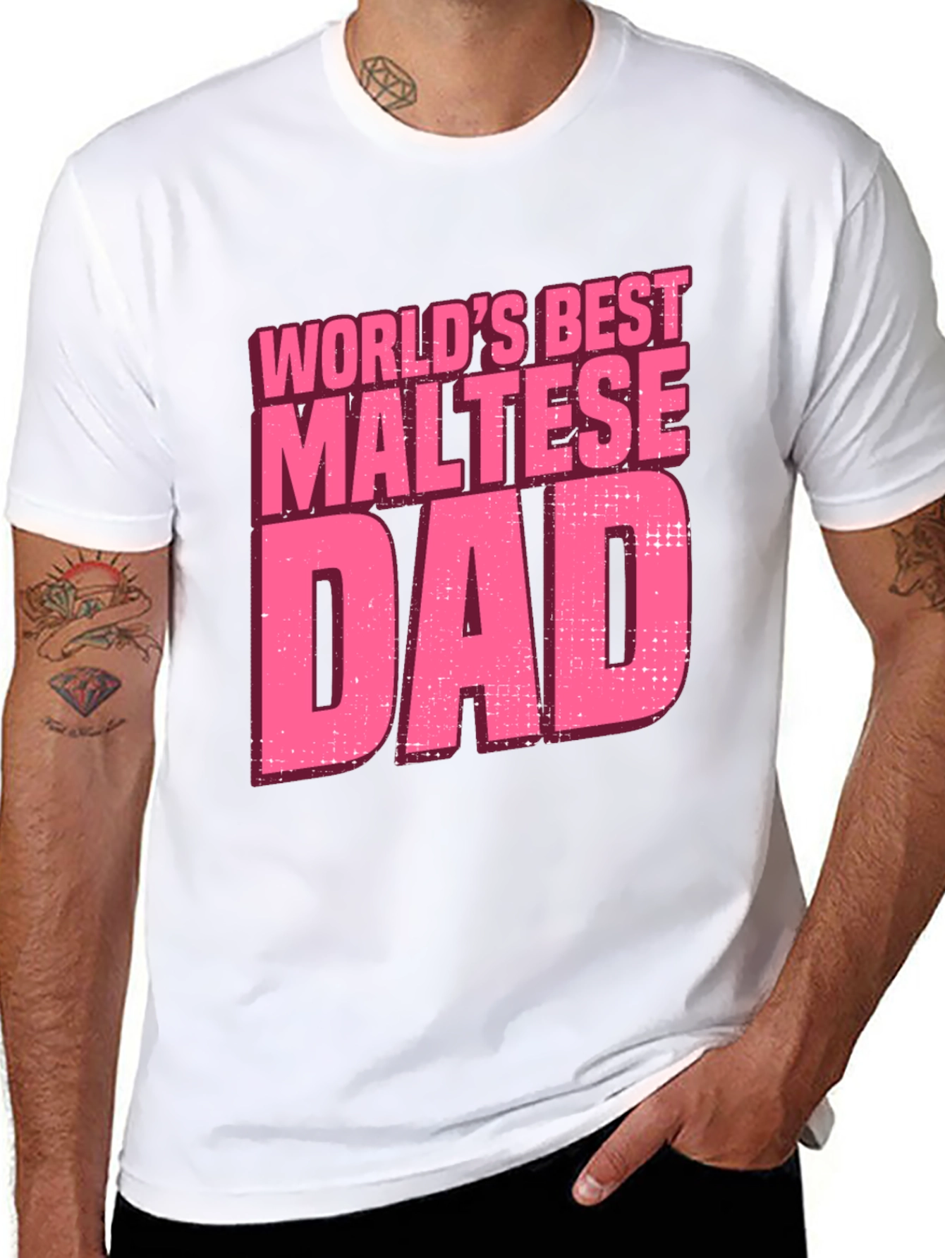 Worlds Best Maltese Dad T-Shirt - Black