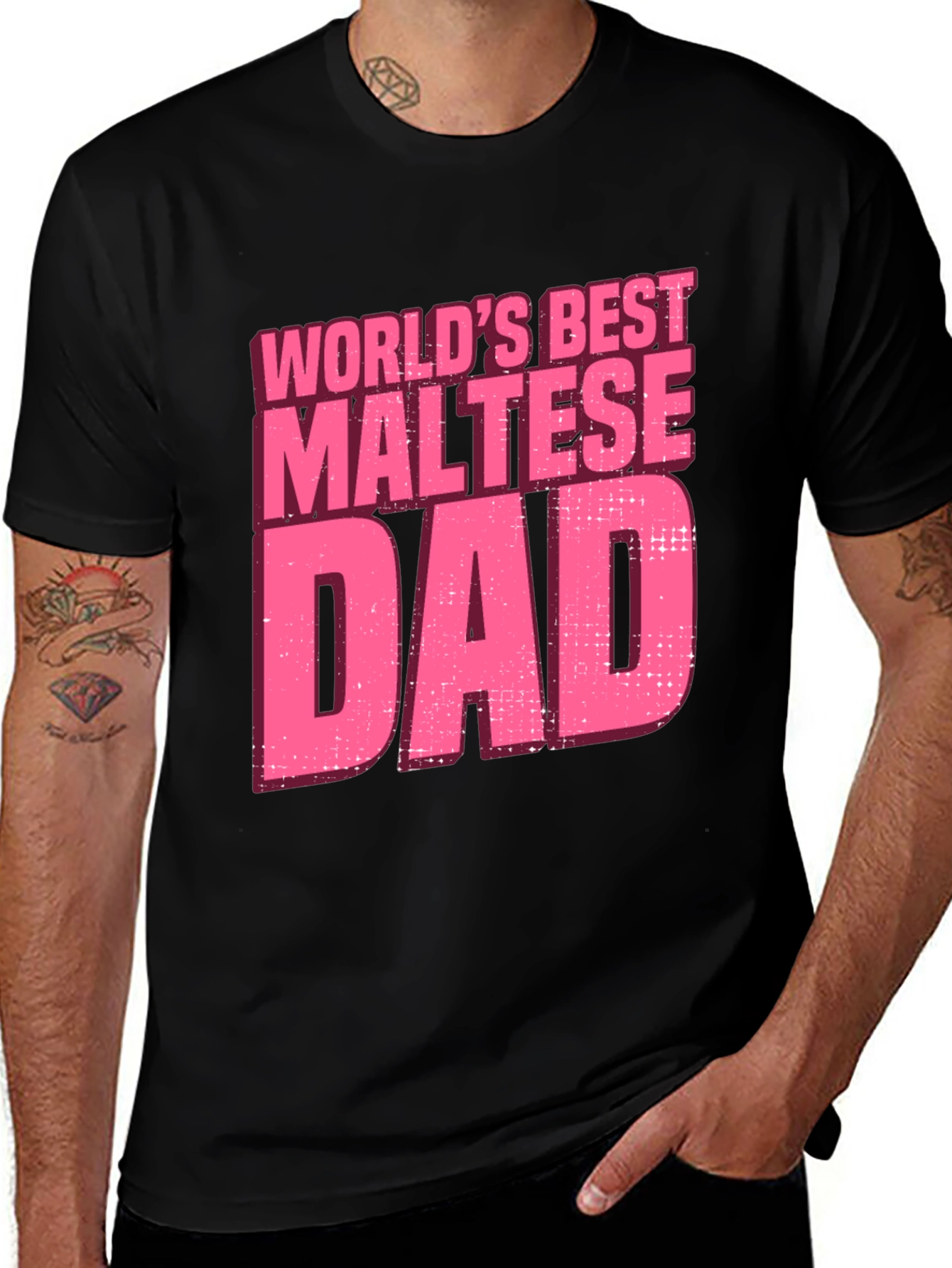 Worlds Best Maltese Dad T-Shirt - Black